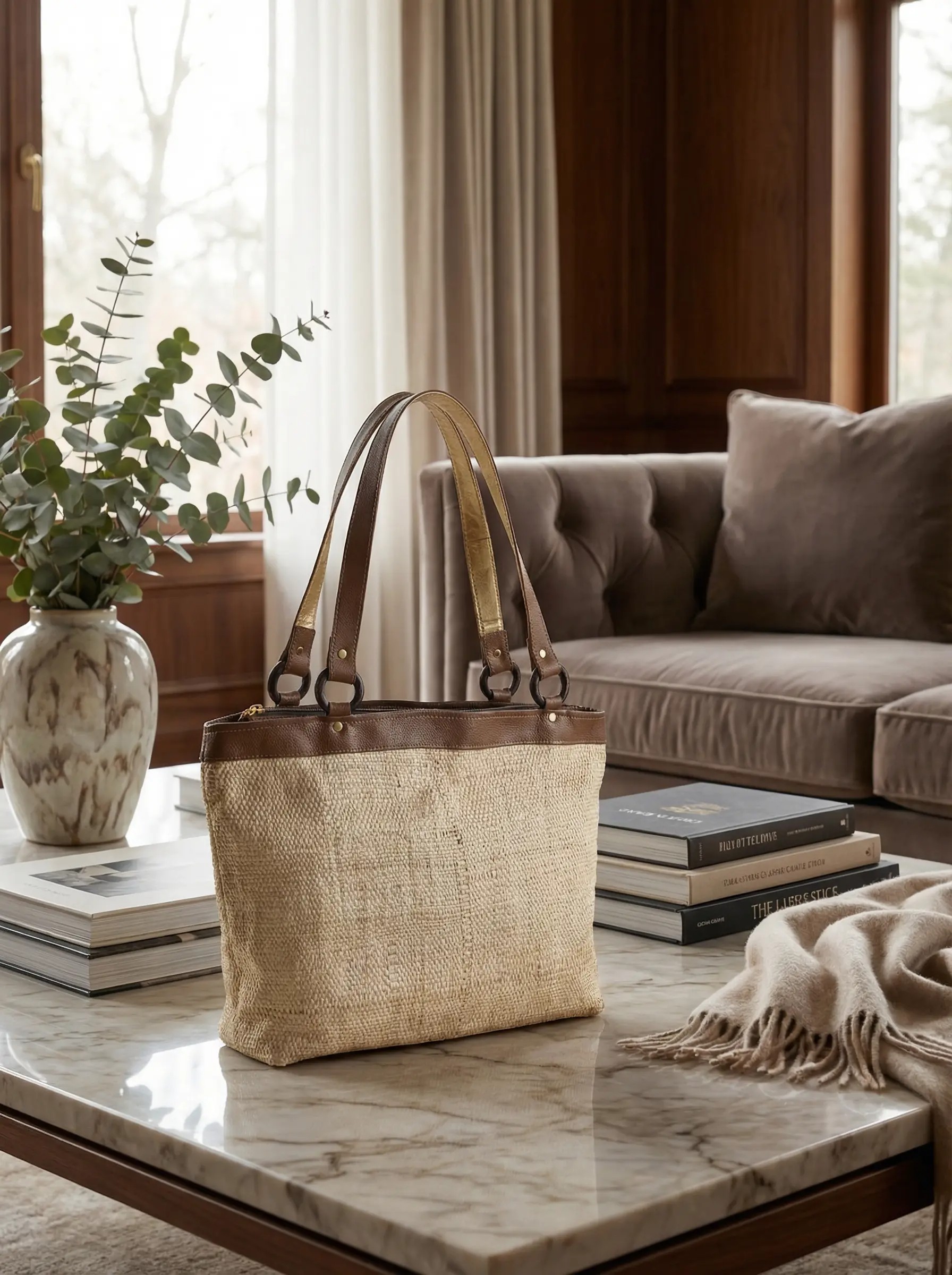 Bolsa De Palha Feminina Sofisticada Para Viagens E Cotidiano