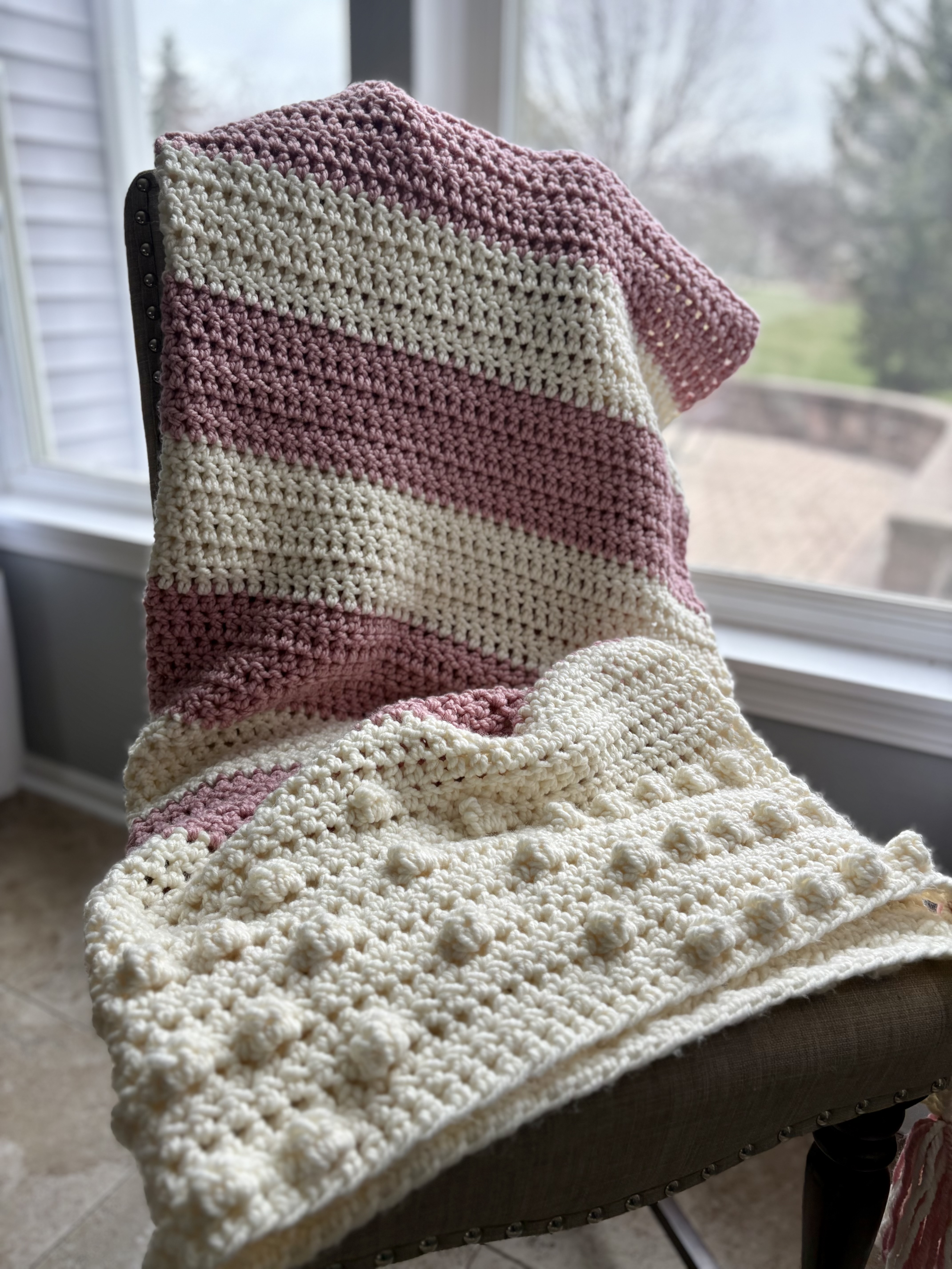 Blush & Bobbles Throw Blanket