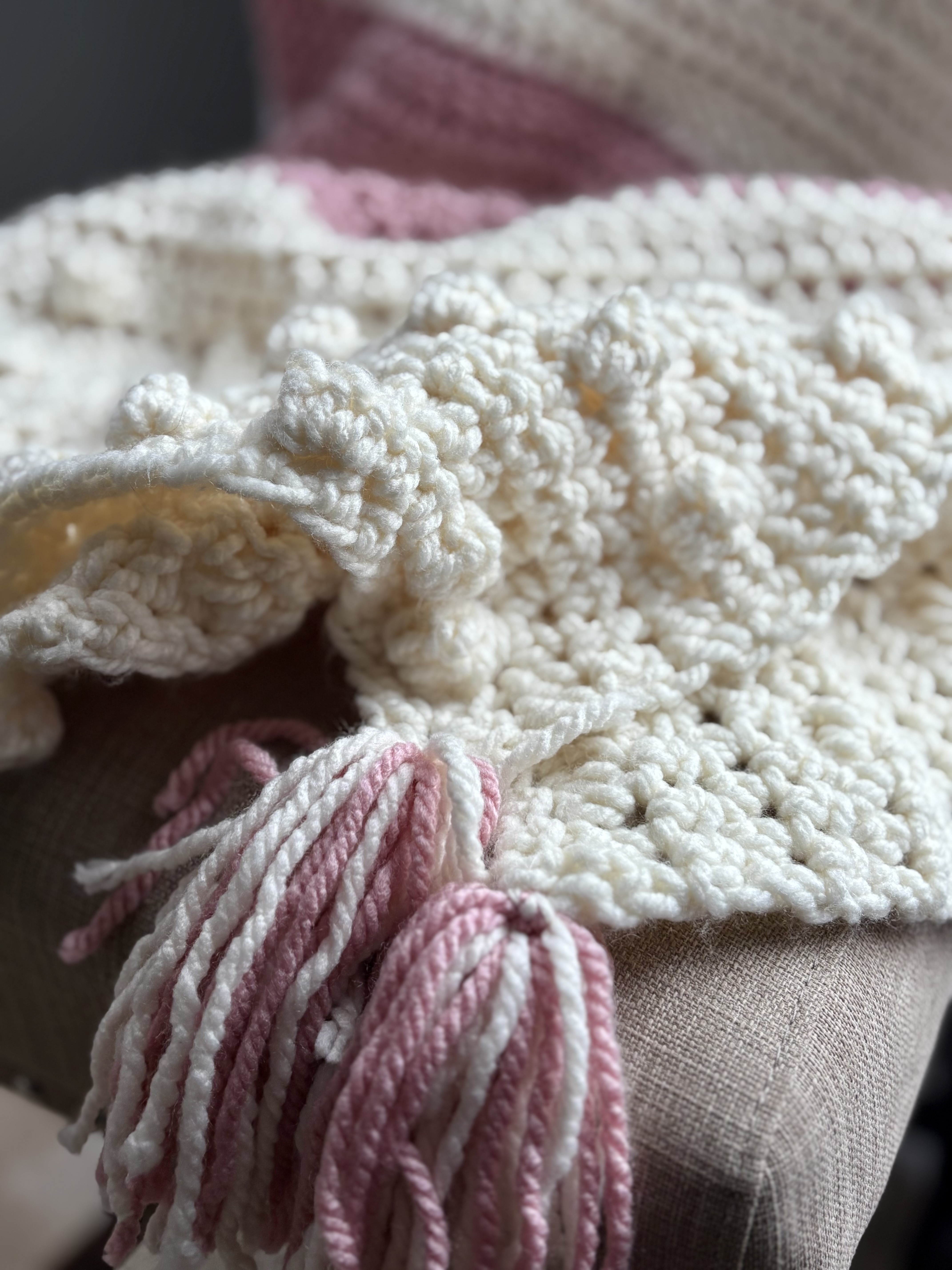 Blush & Bobbles Throw Blanket