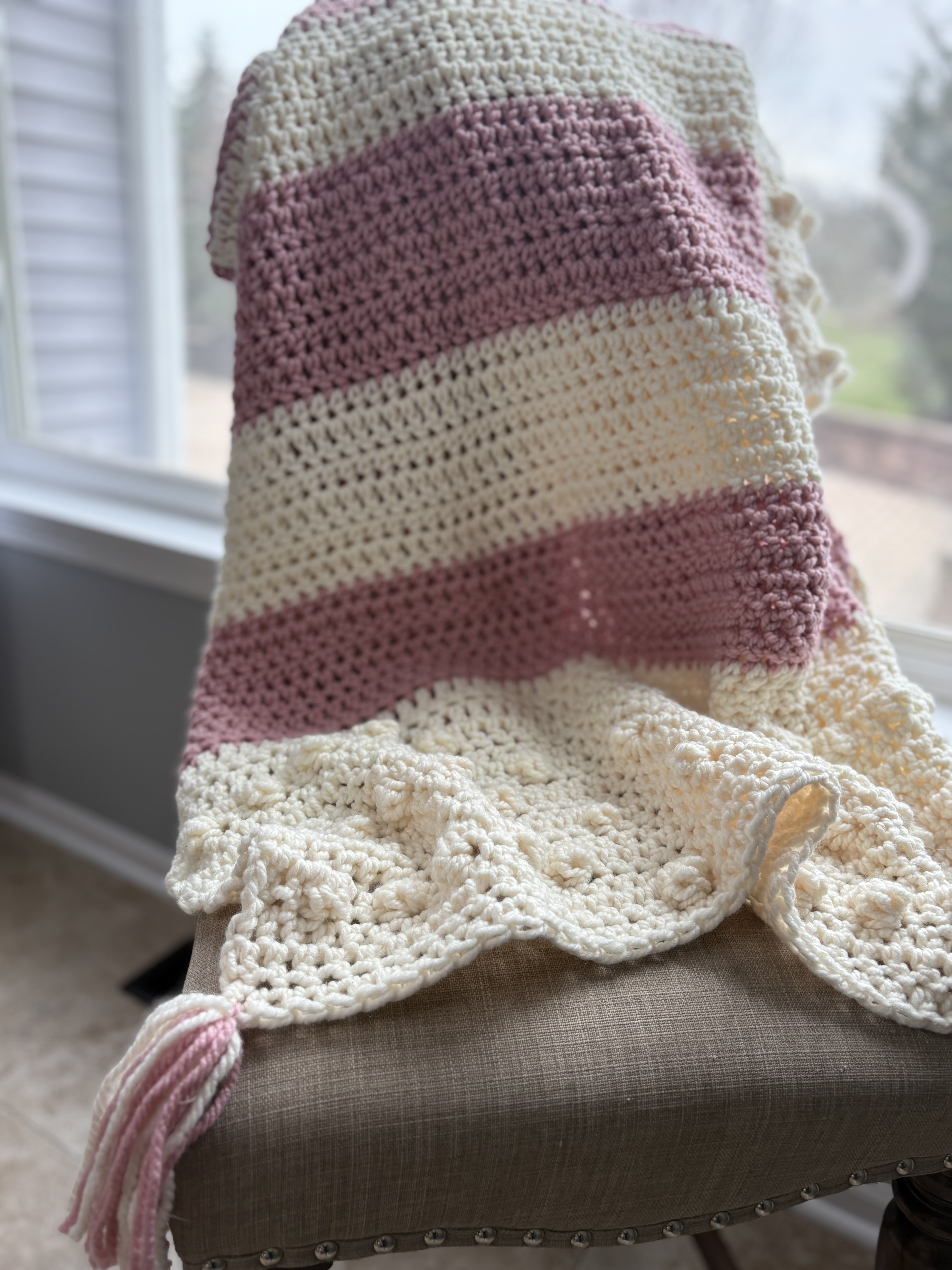 Blush & Bobbles Throw Blanket