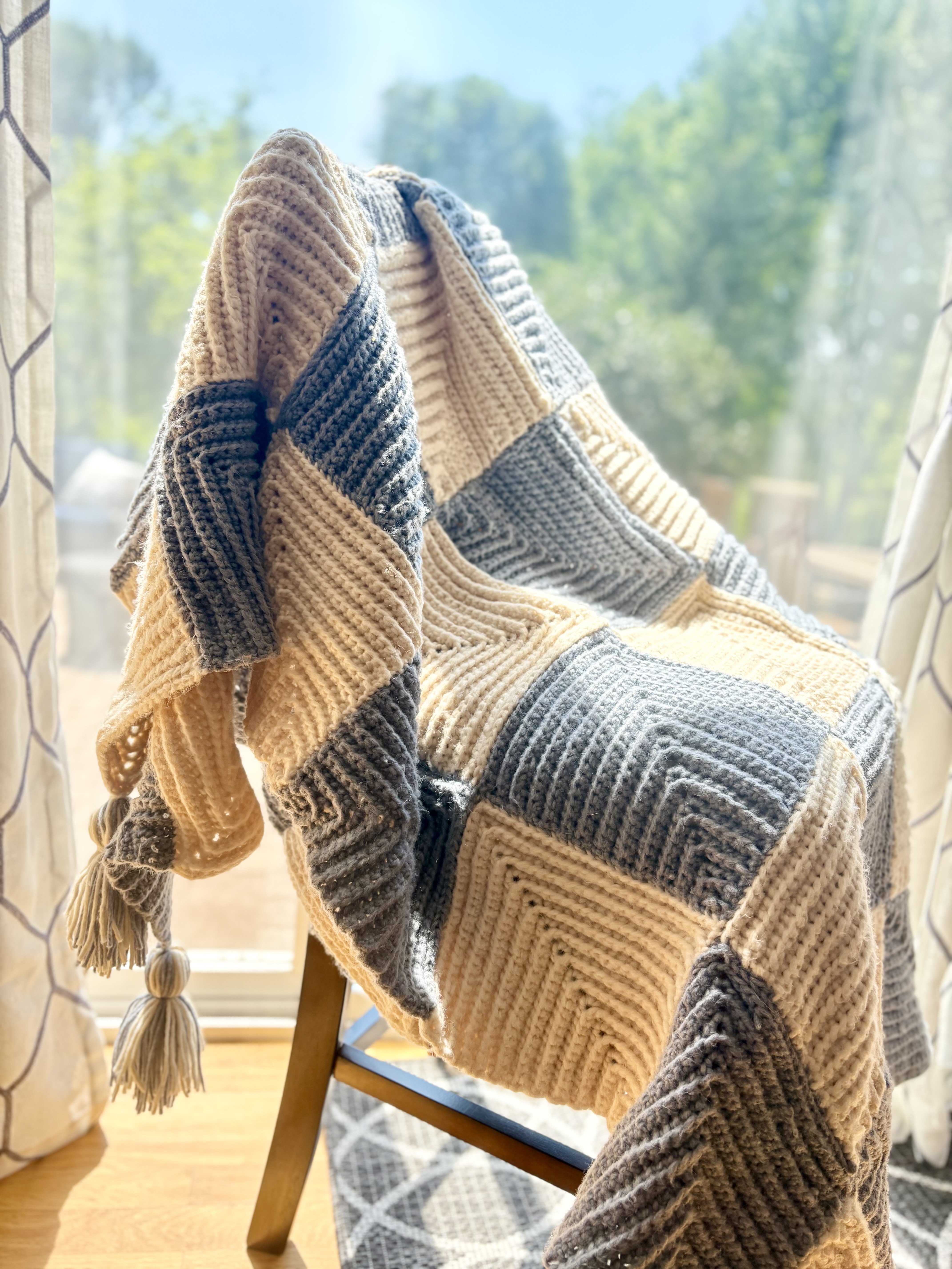 Twilight Chess Blanket Crochet Pattern