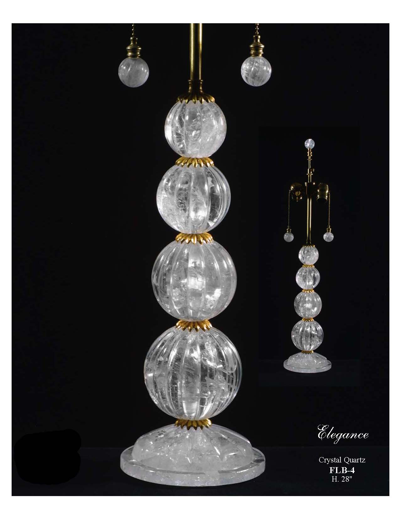 Fluted Rock Crystal Ball Lamp