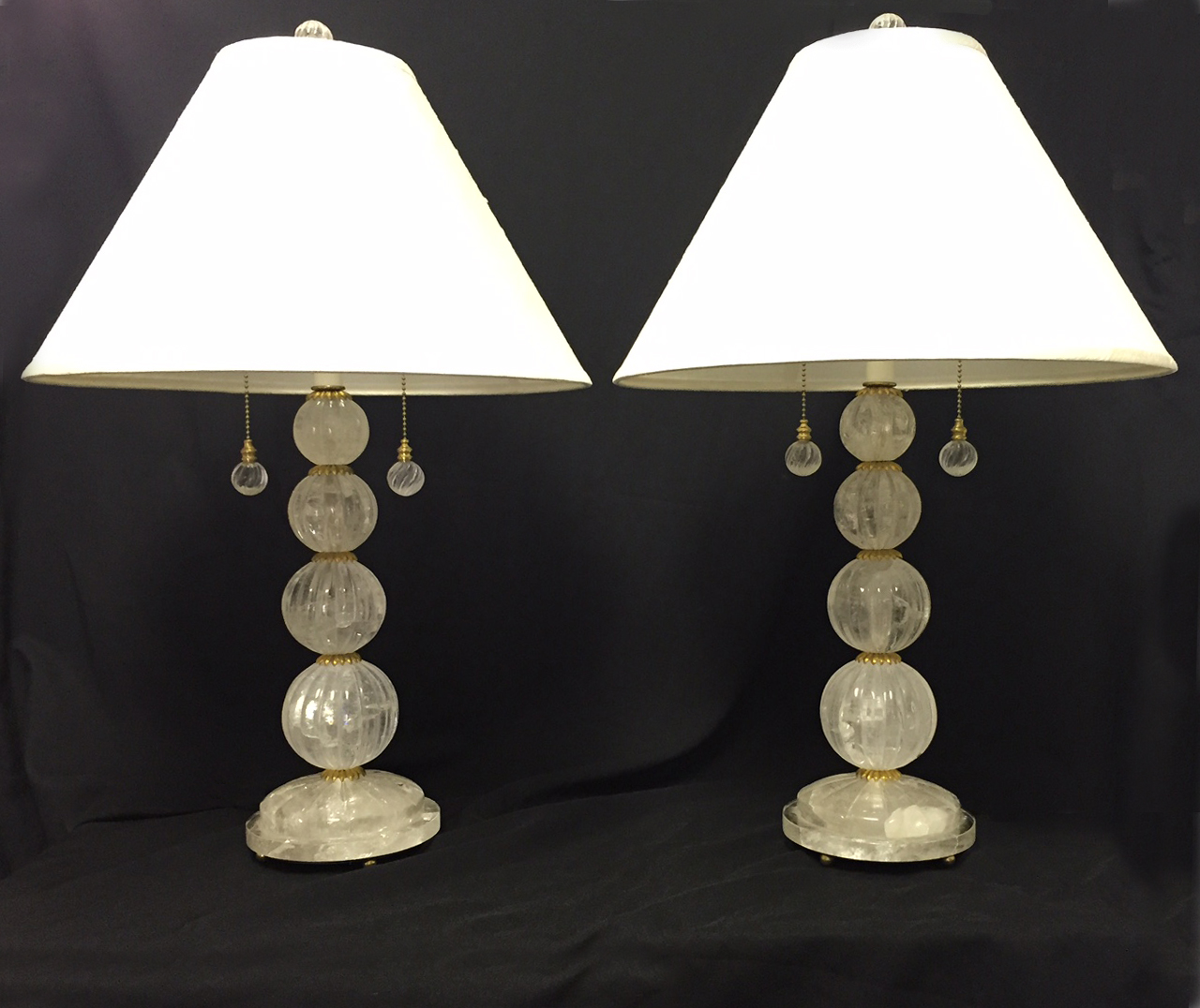 Fluted Rock Crystal Ball Lamp