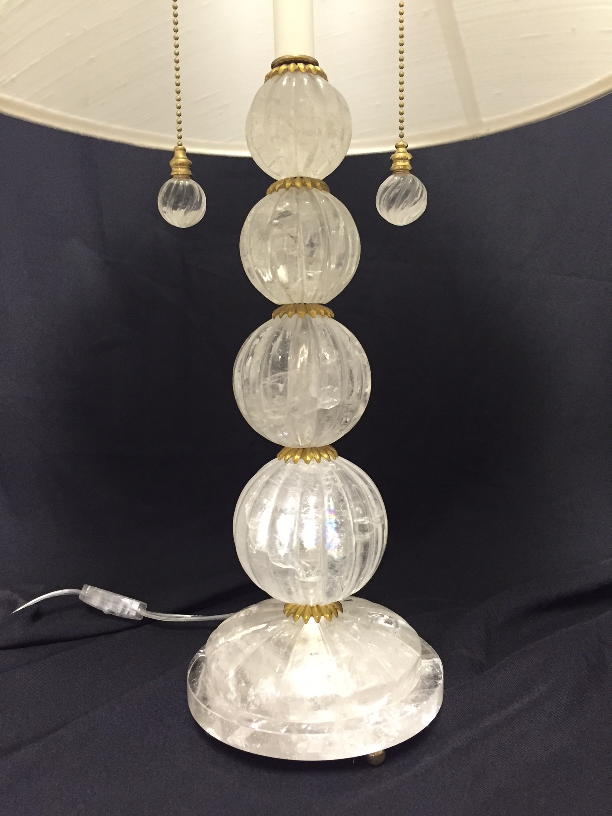 Fluted Rock Crystal Ball Lamp