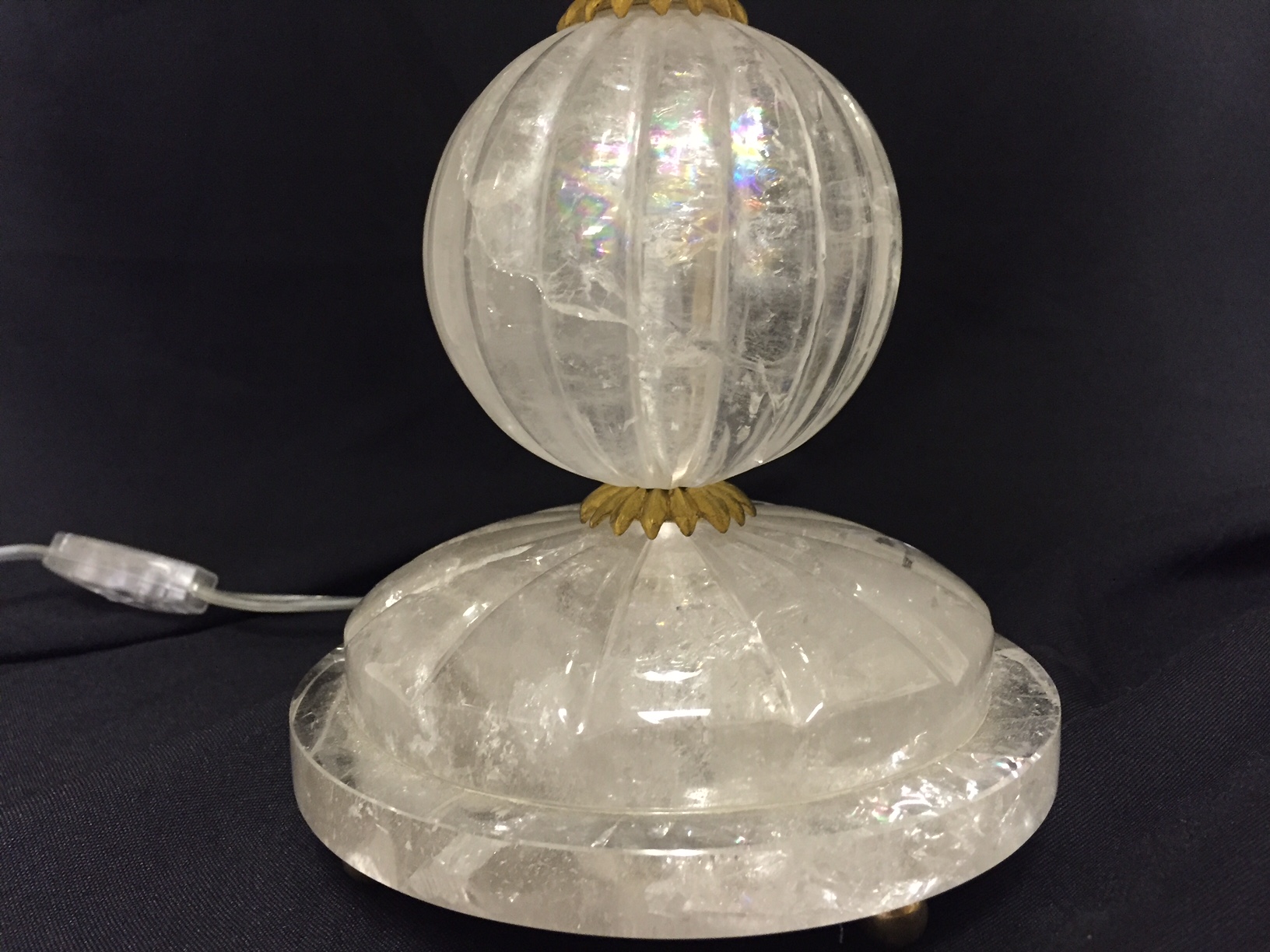 Fluted Rock Crystal Ball Lamp