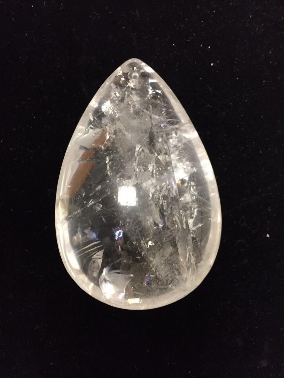 S100 Rock Crystal Smooth half Pear
