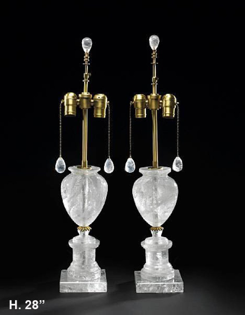 Rock Crystal Smooth urn Table Lamp 