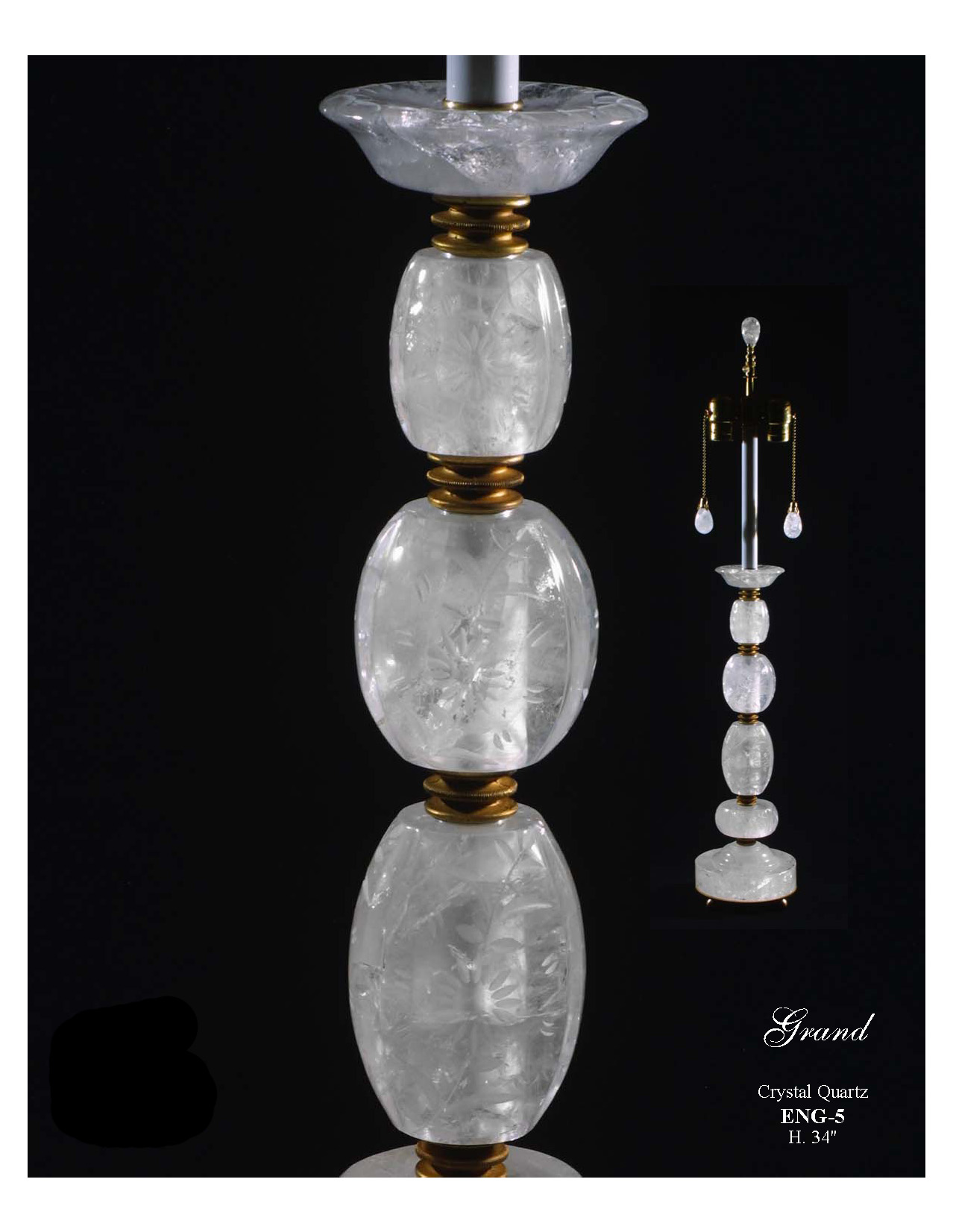 Engraved Rock Crystal lamps