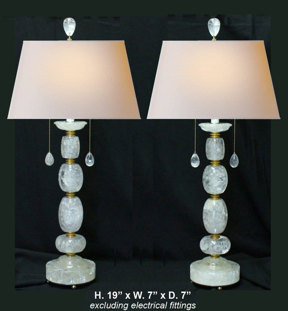 Engraved Rock Crystal lamps