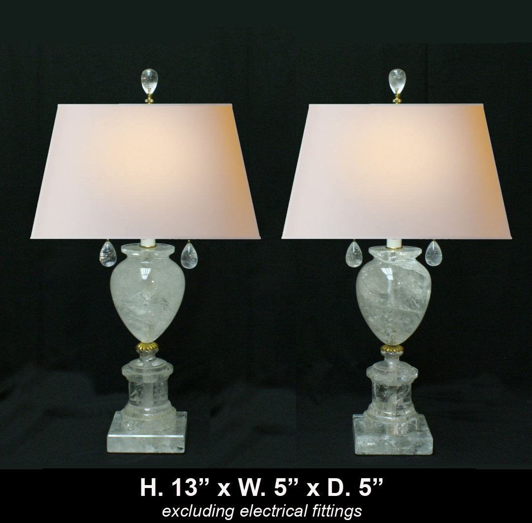 Rock Crystal Smooth urn Table Lamp 