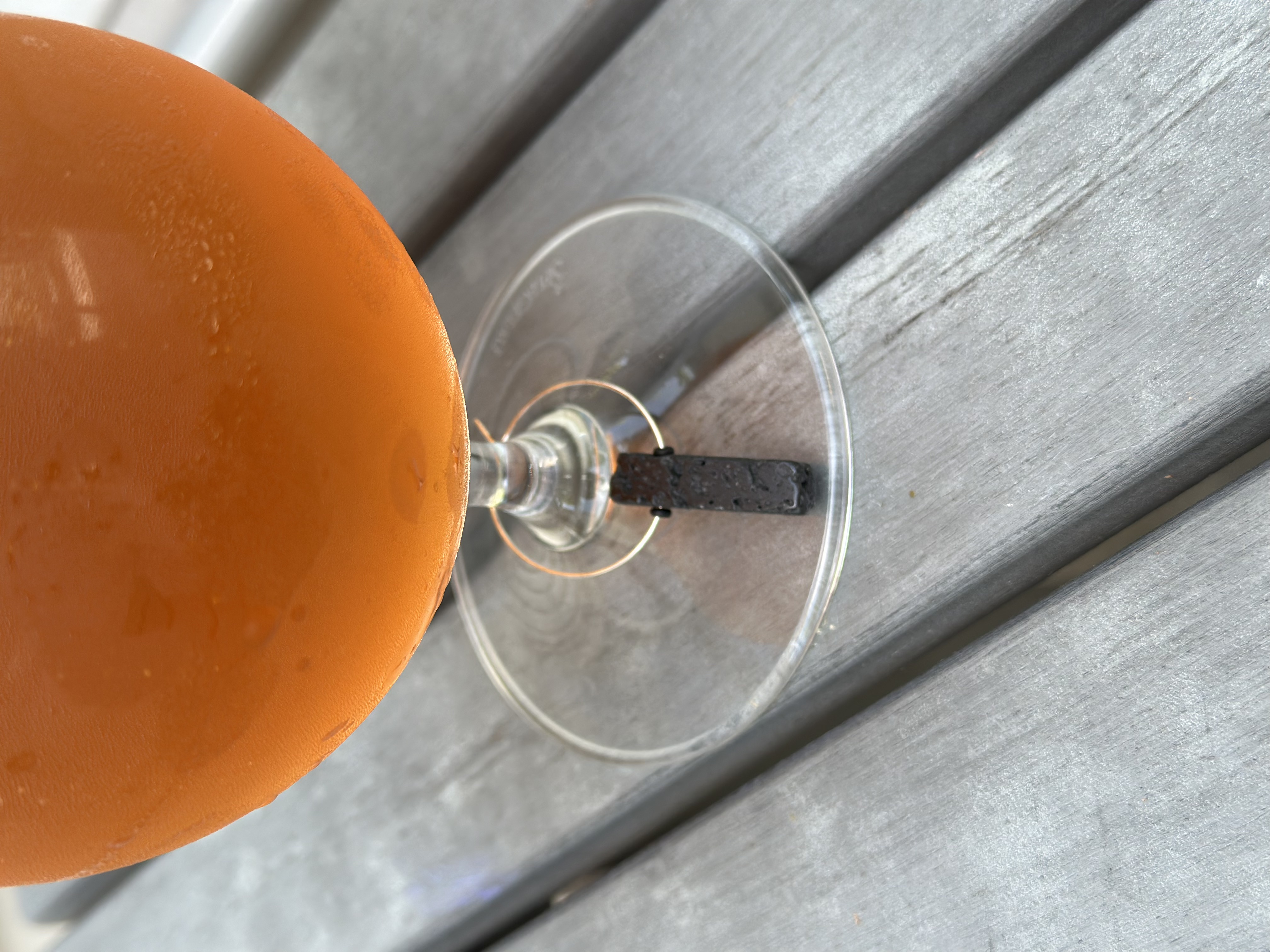 Stylish black lava stone bar shaped wine charm called "Tall Handsome Guy"