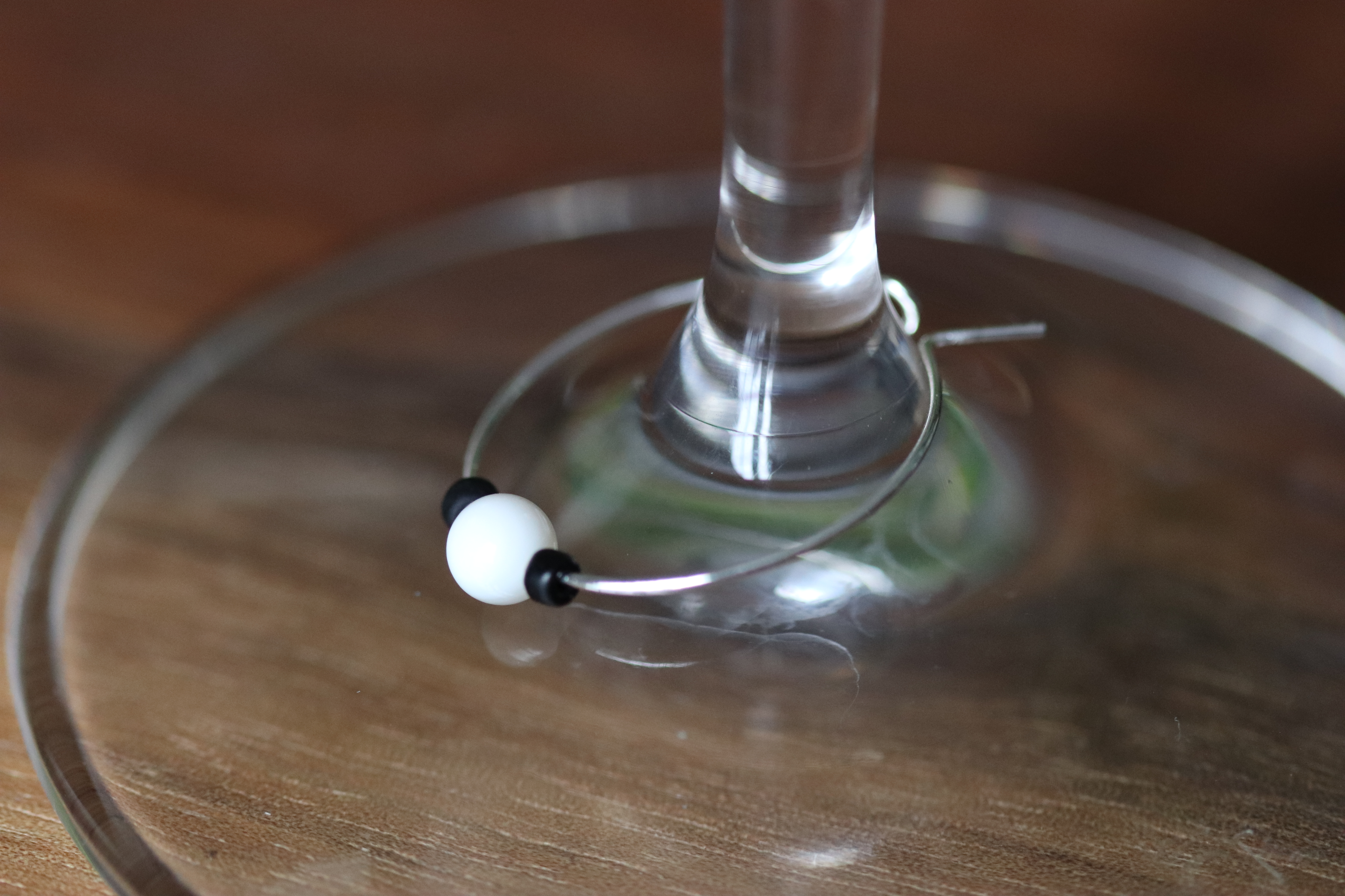 Classy Round Shell Wine Charm called "Coconut"