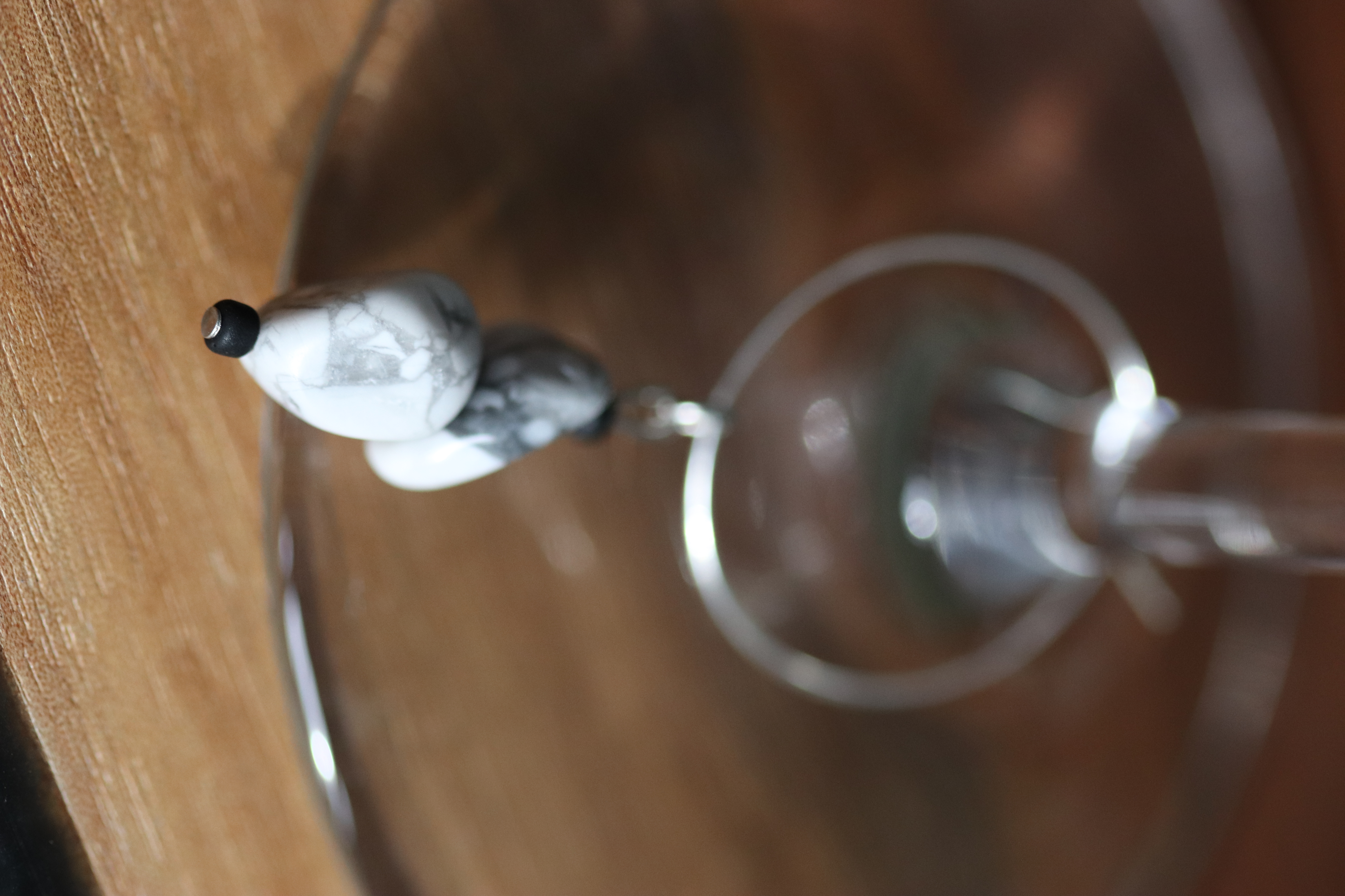 Elegant Grey and White Marble Style Wine Charm called "Gathering by the Island"