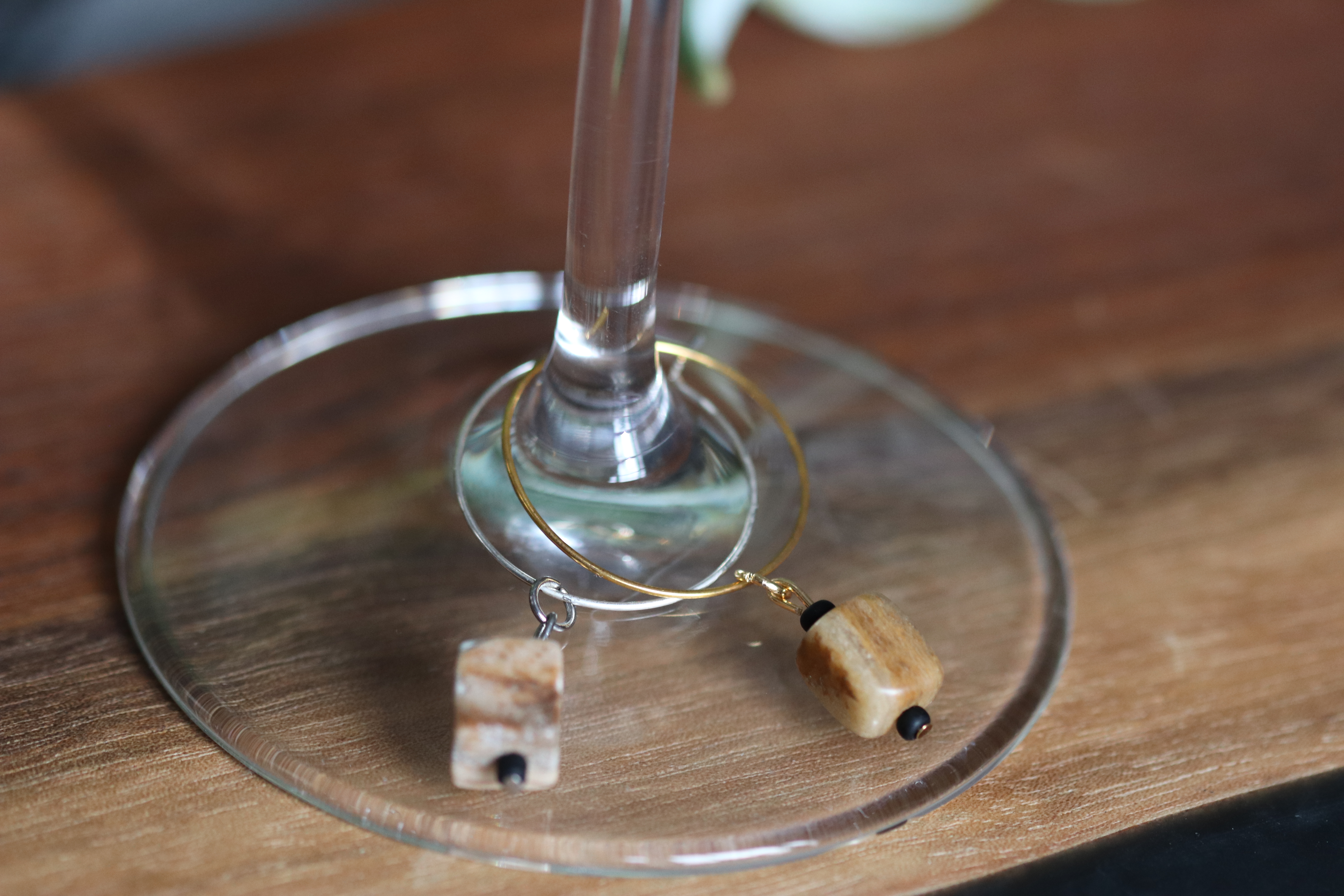Tan and Brown Wine Charm called "Bedrock"