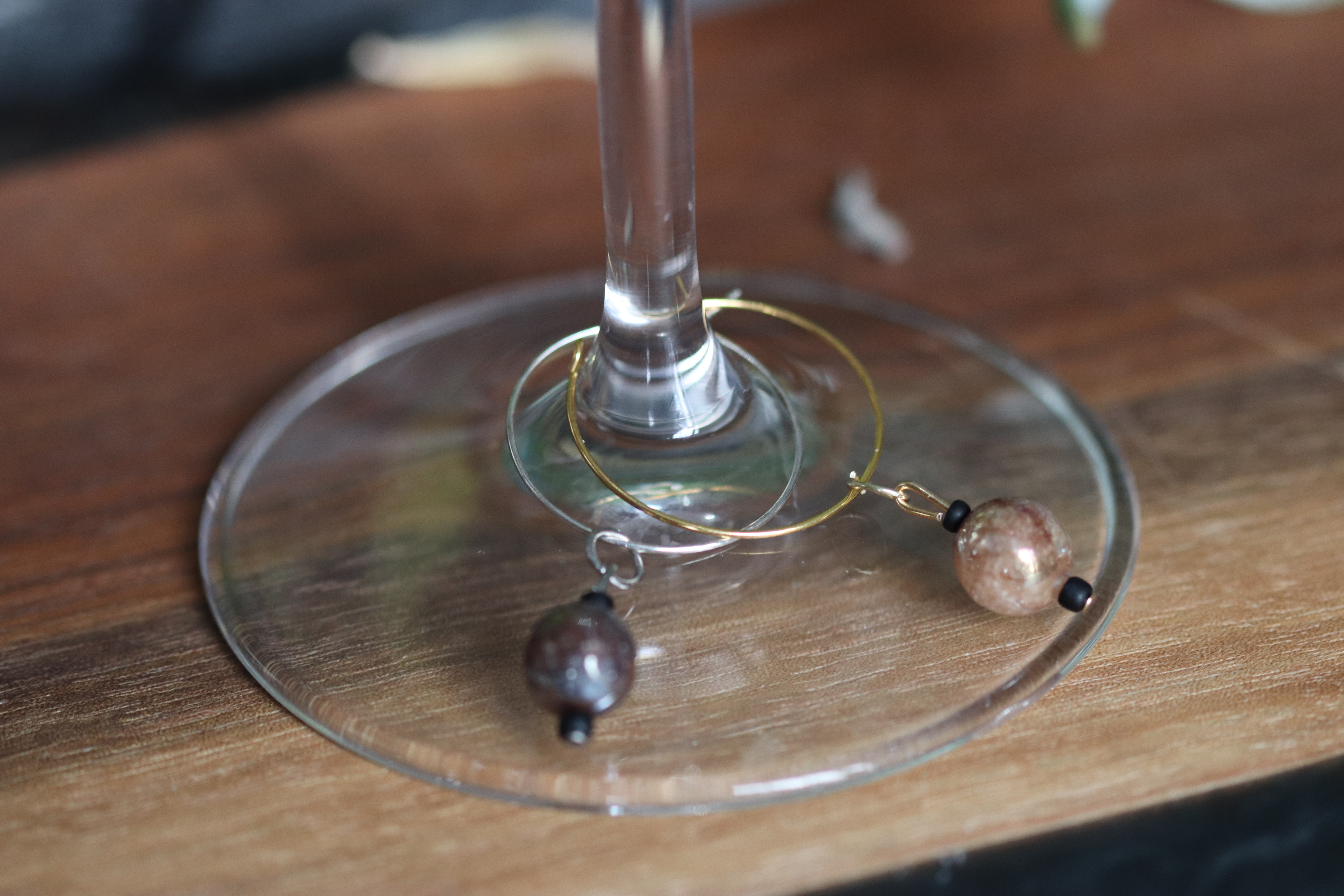 Brown Wine Glass Charm called "Munchkins"