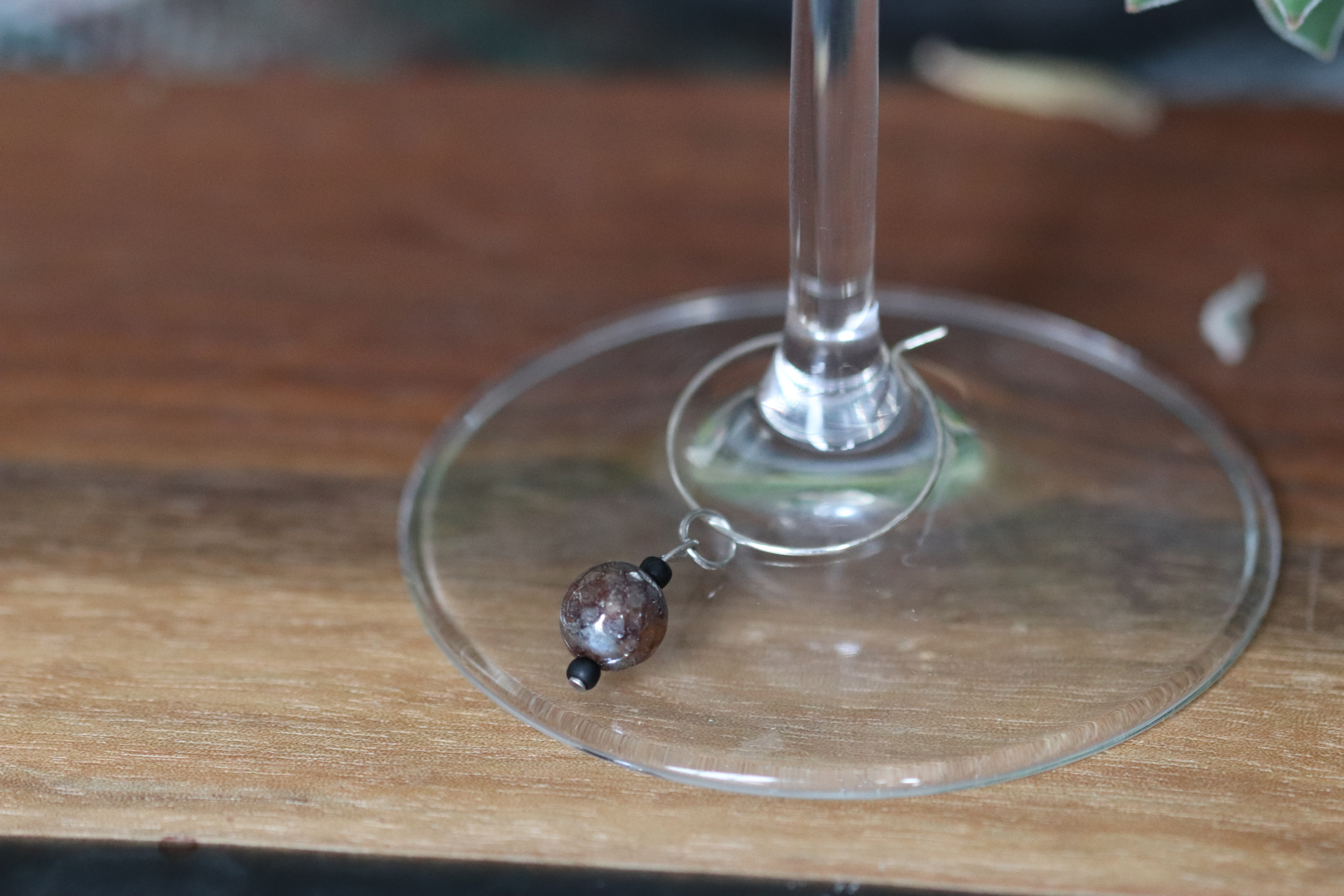 Brown Wine Glass Charm called "Munchkins"