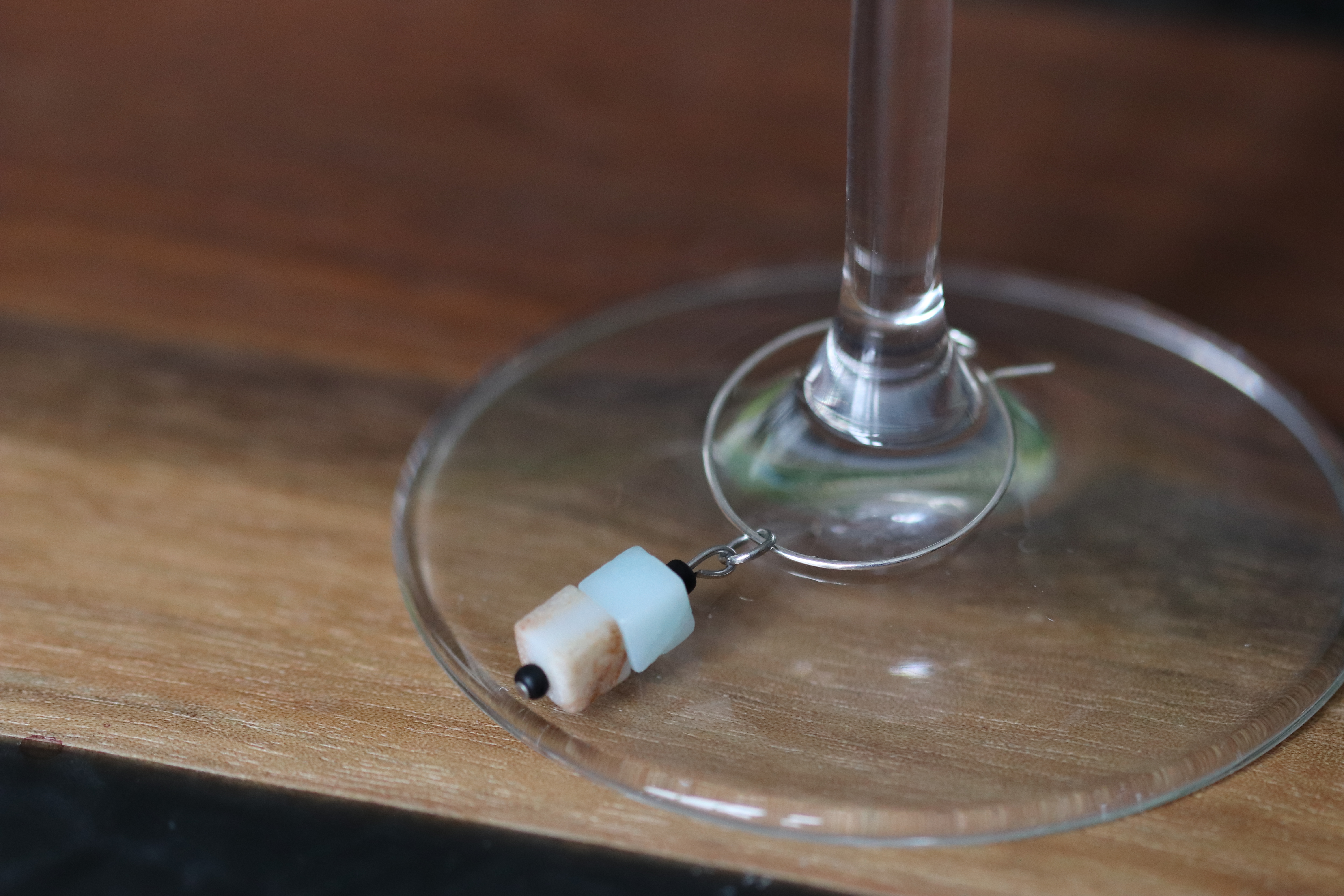 Elegant Amazonite Wine Charms called "Building Blocks"