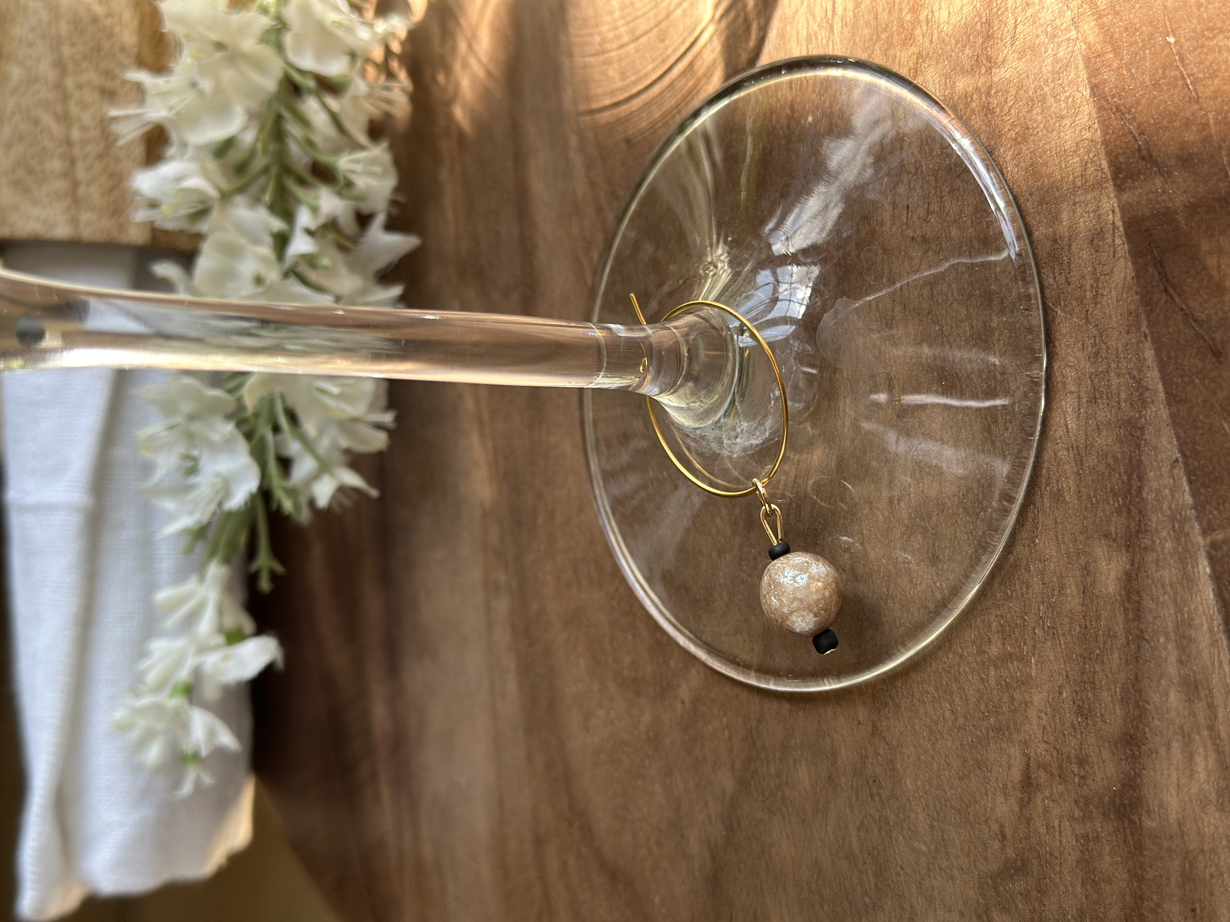 Brown Wine Glass Charm called "Munchkins"