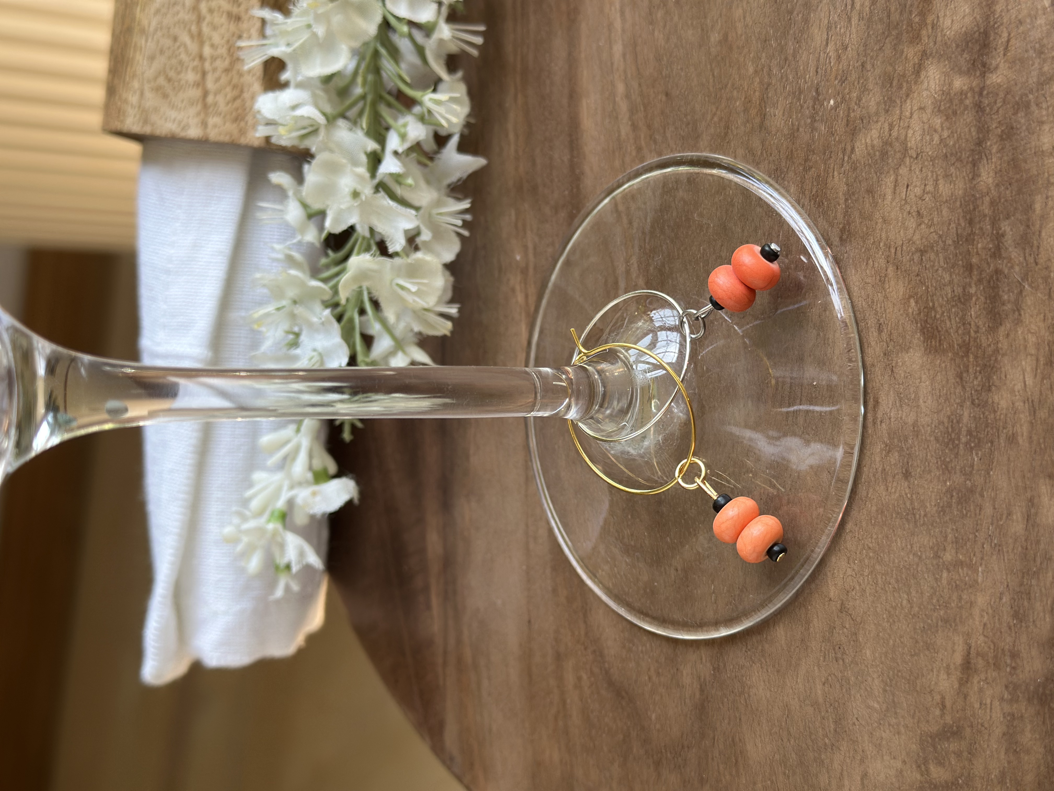 Bright Orange Wagnerite Wine Charms called "Cuties"