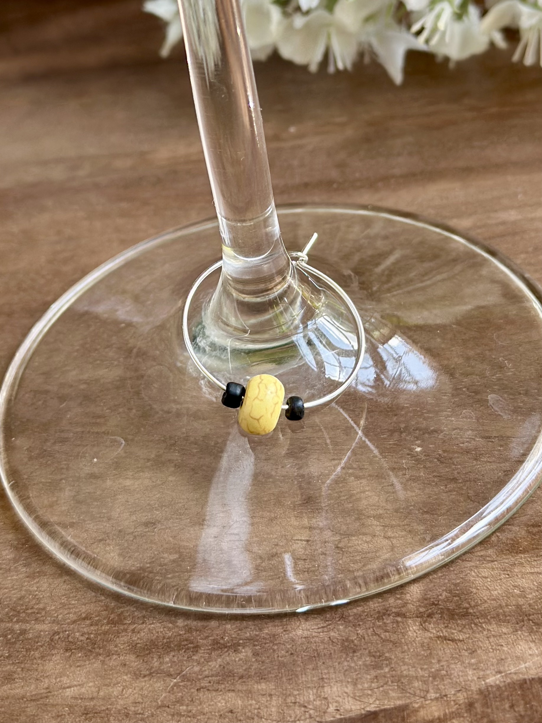 Yellow Wagnerite Wine Charm called "Bert"