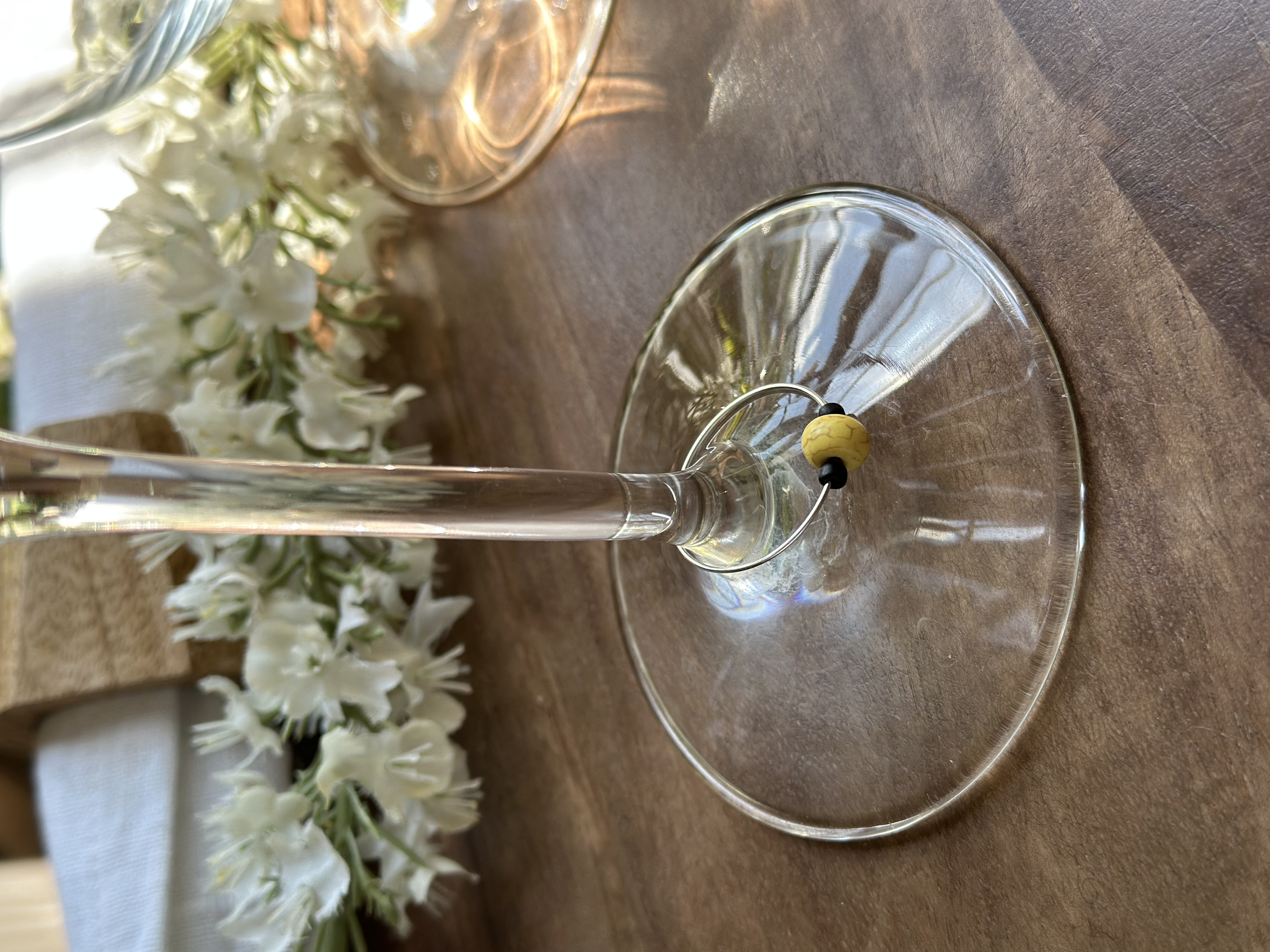 Yellow Wagnerite Wine Charm called "Bert"