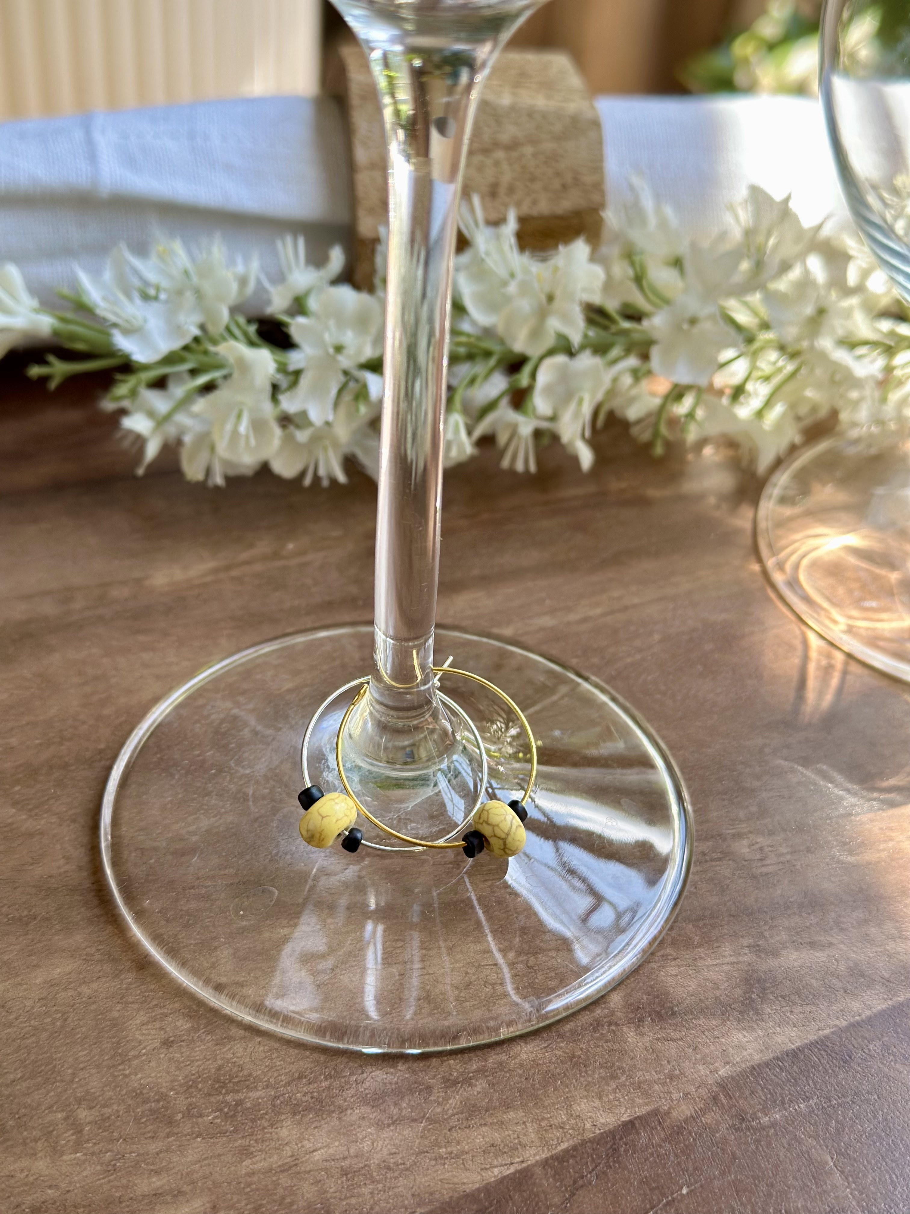 Yellow Wagnerite Wine Charm called "Bert"