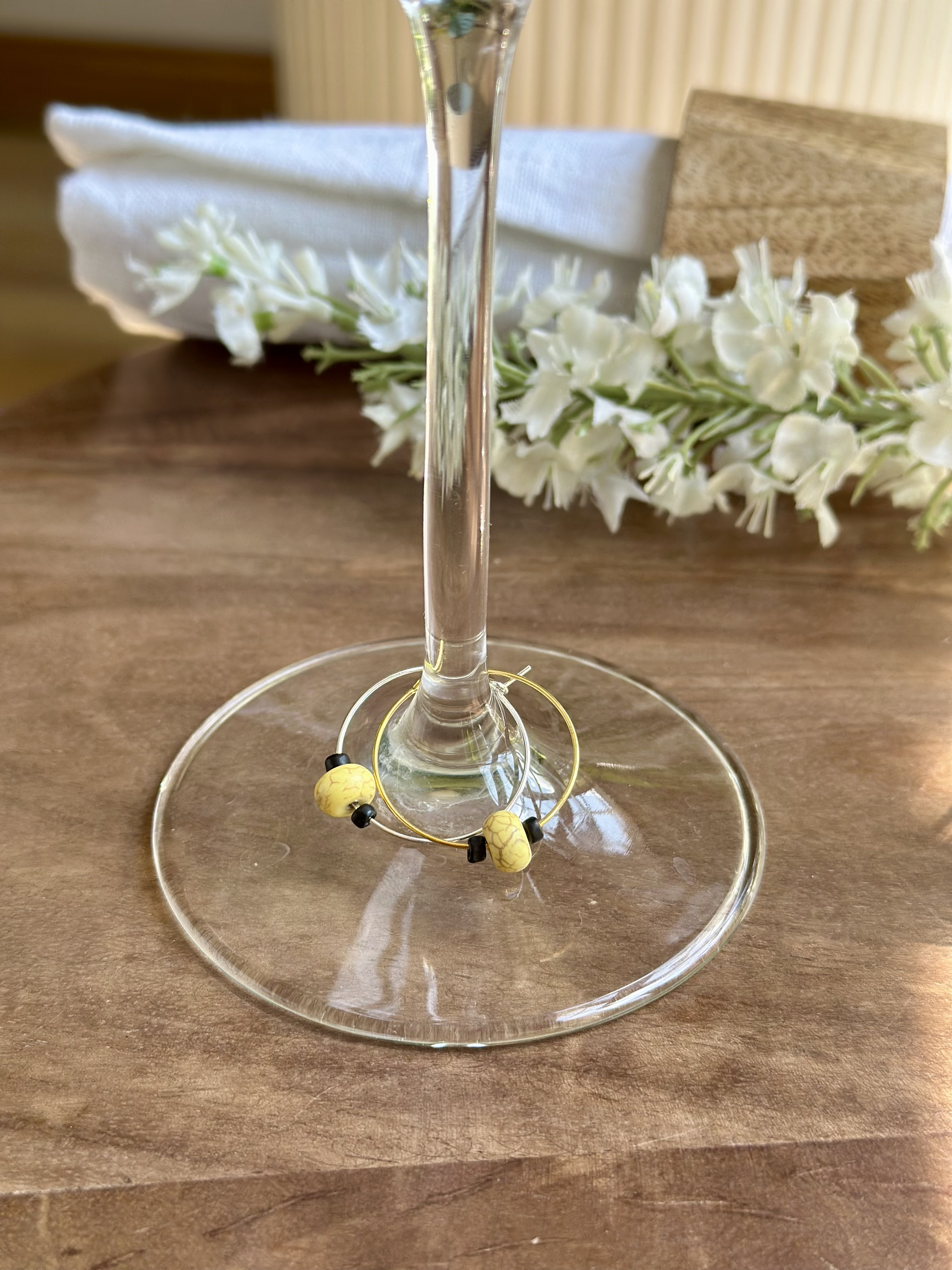 Yellow Wagnerite Wine Charm called "Bert"