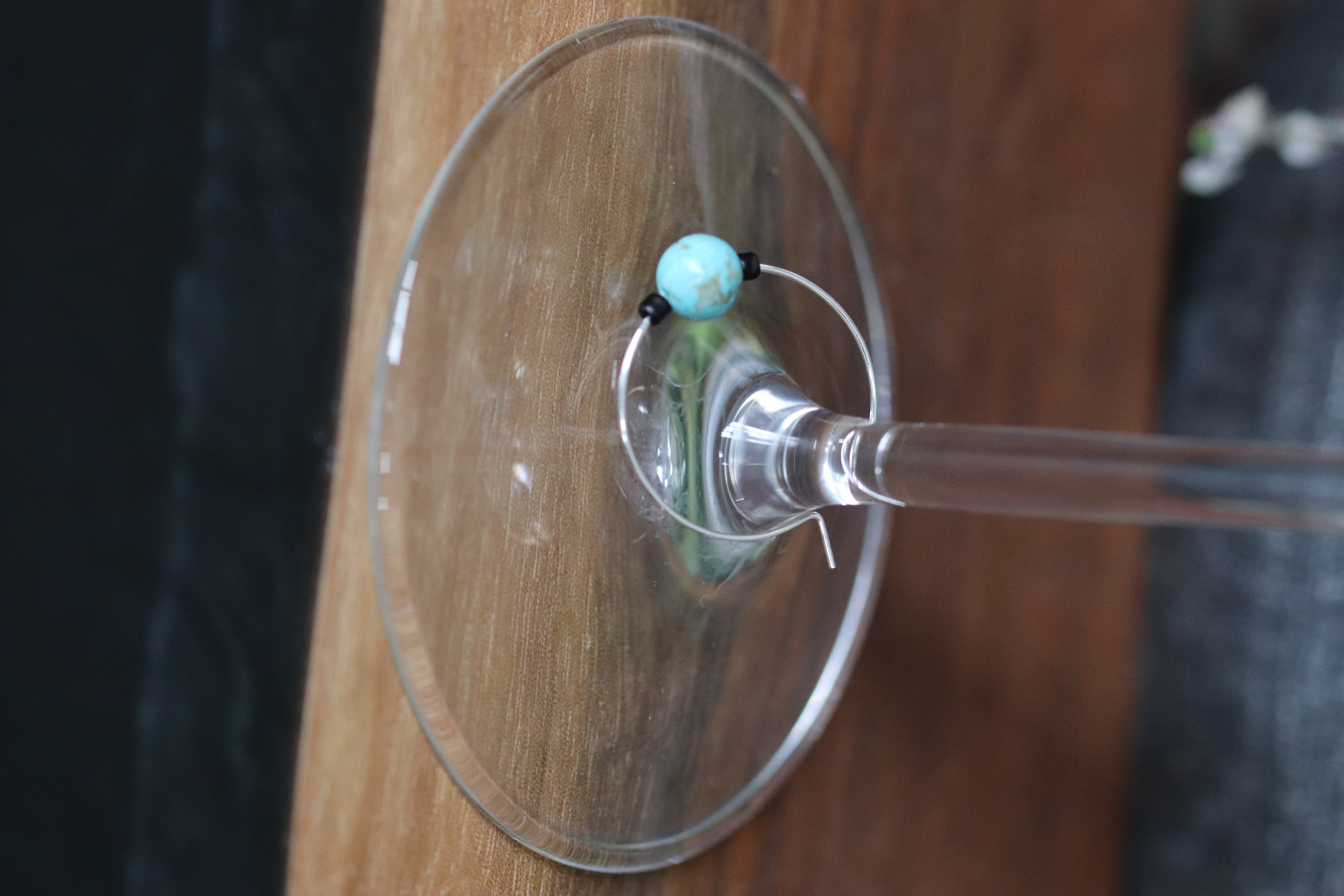 Turquoise Howlite Wine Glass Charm called "The Explorer"