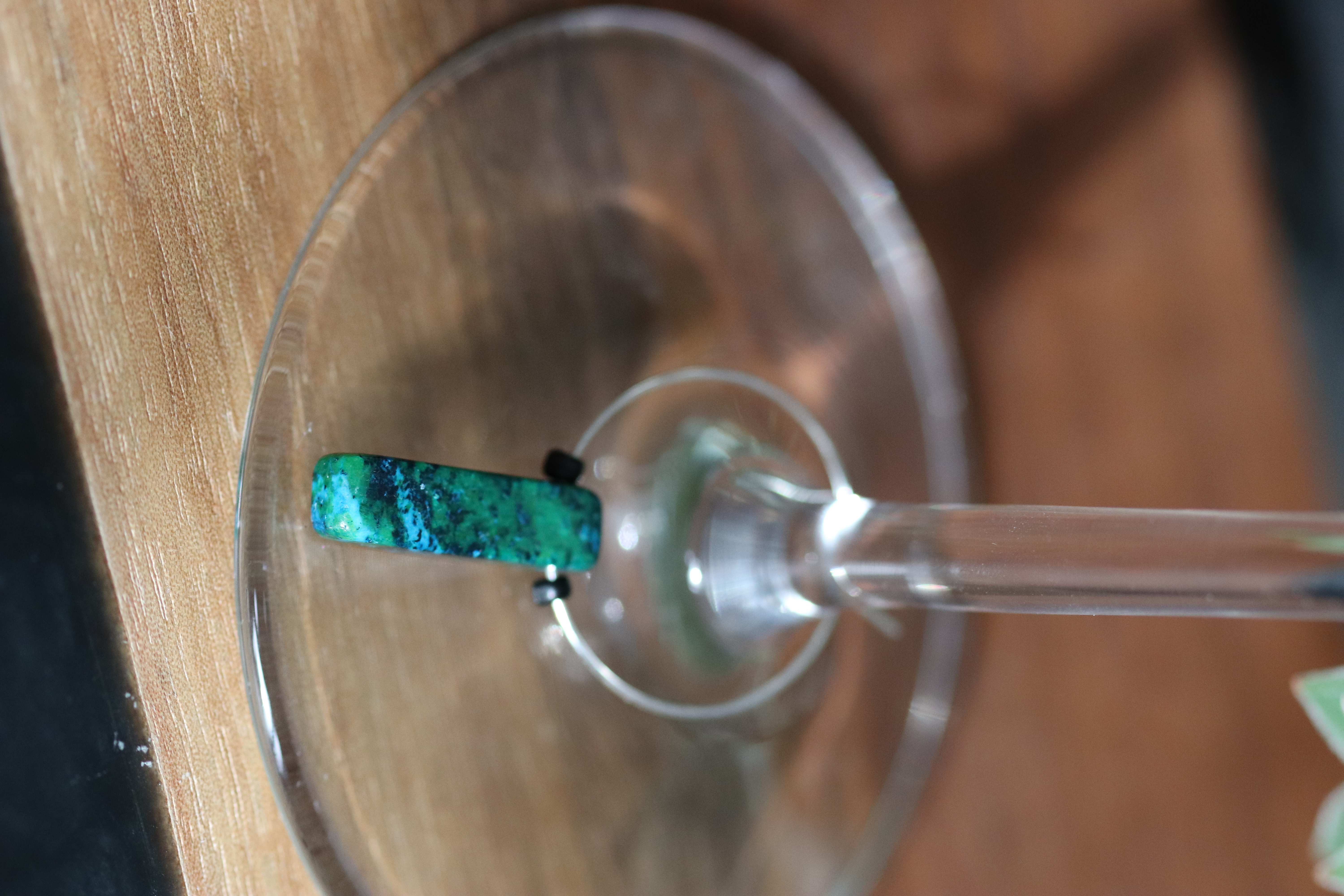 Green and Teal Gemstone Wine Charm called "The New Bar"