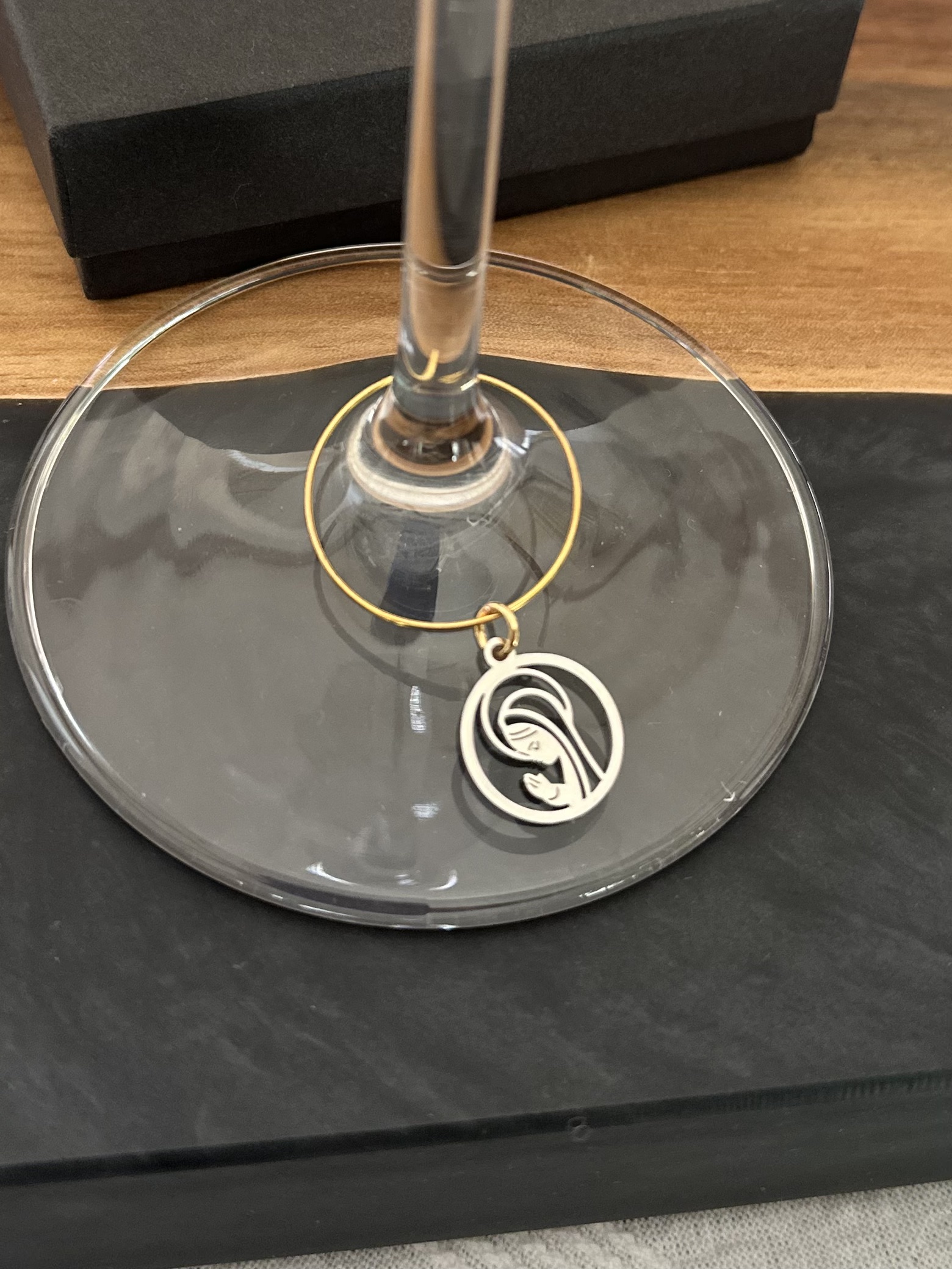 Virgin Mary Wine Charm