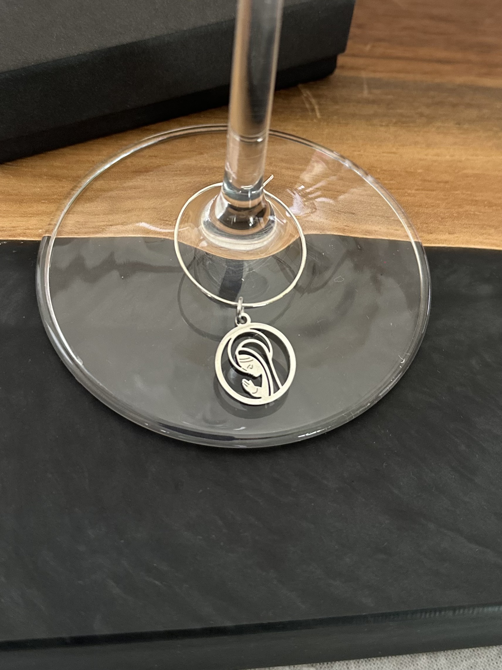 Virgin Mary Wine Charm