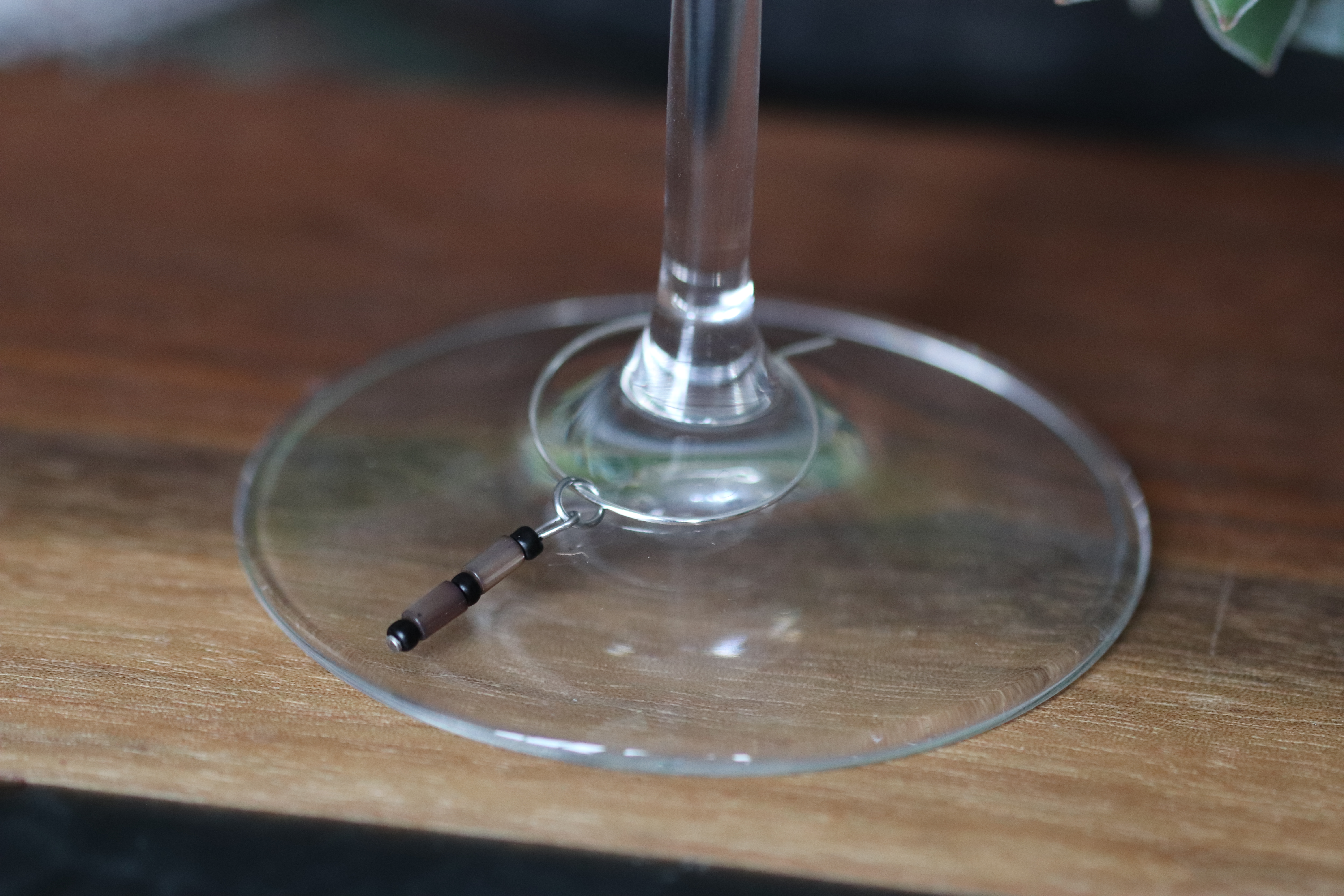 Beautiful Brown Shells Wine Glass Charm called "Stand on my shoulders"