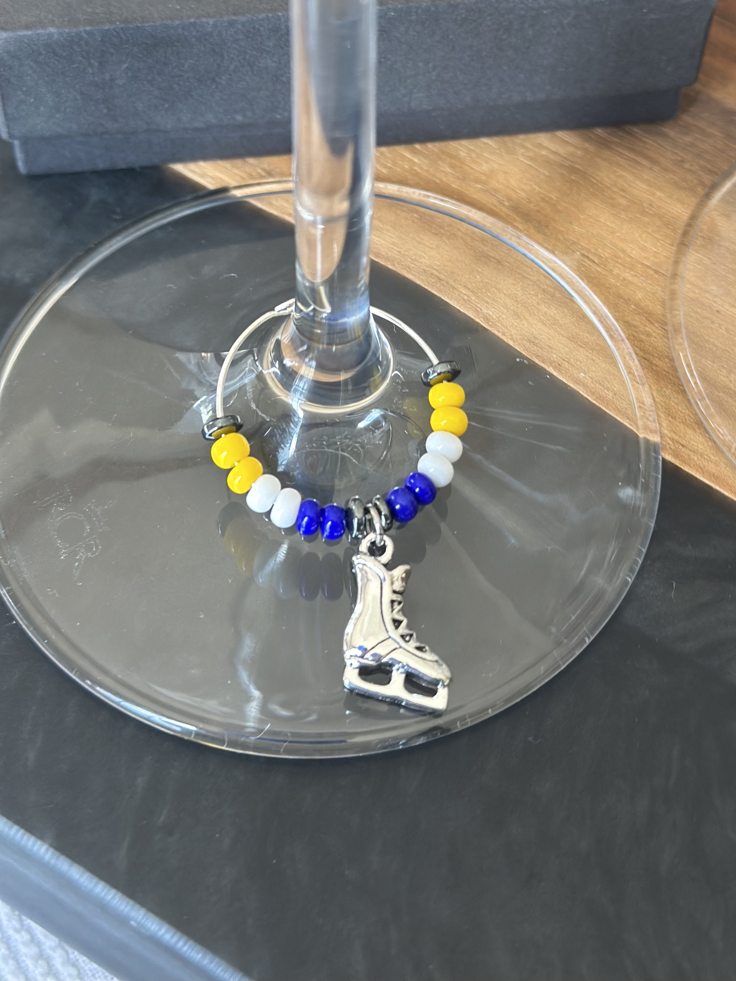Hockey skate wine charm