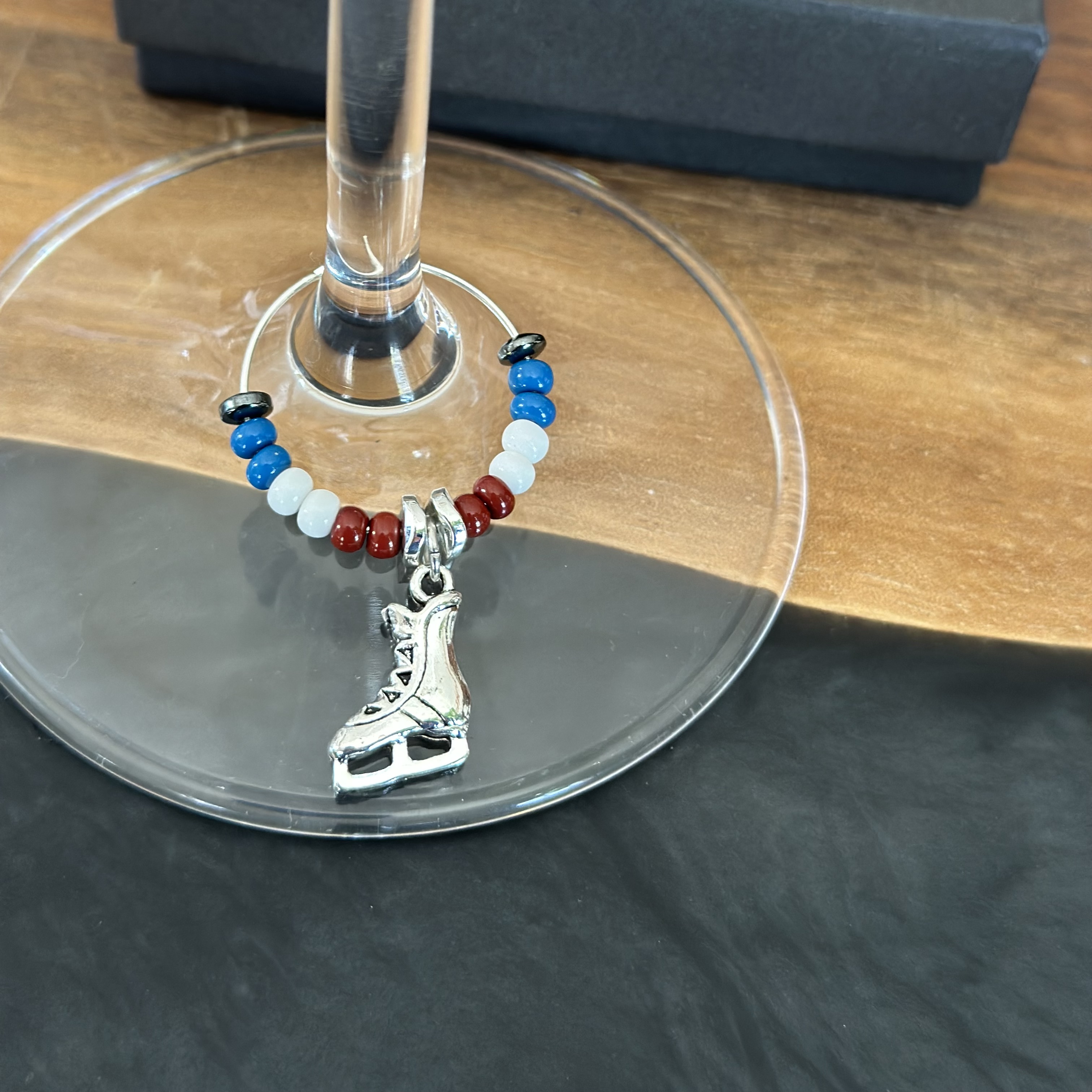 Hockey skate wine charm
