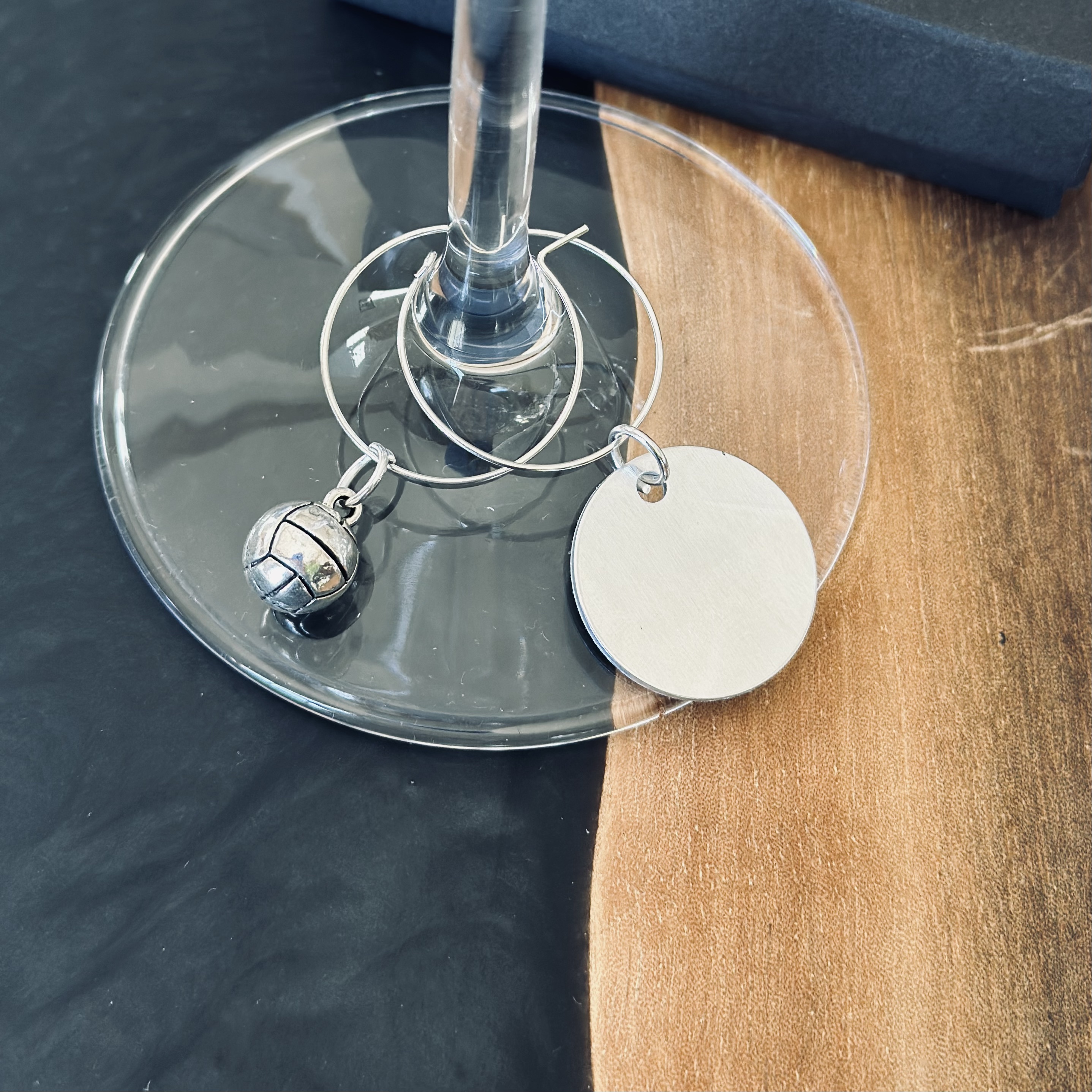 Volleyball Wine Charms - 2 piece set
