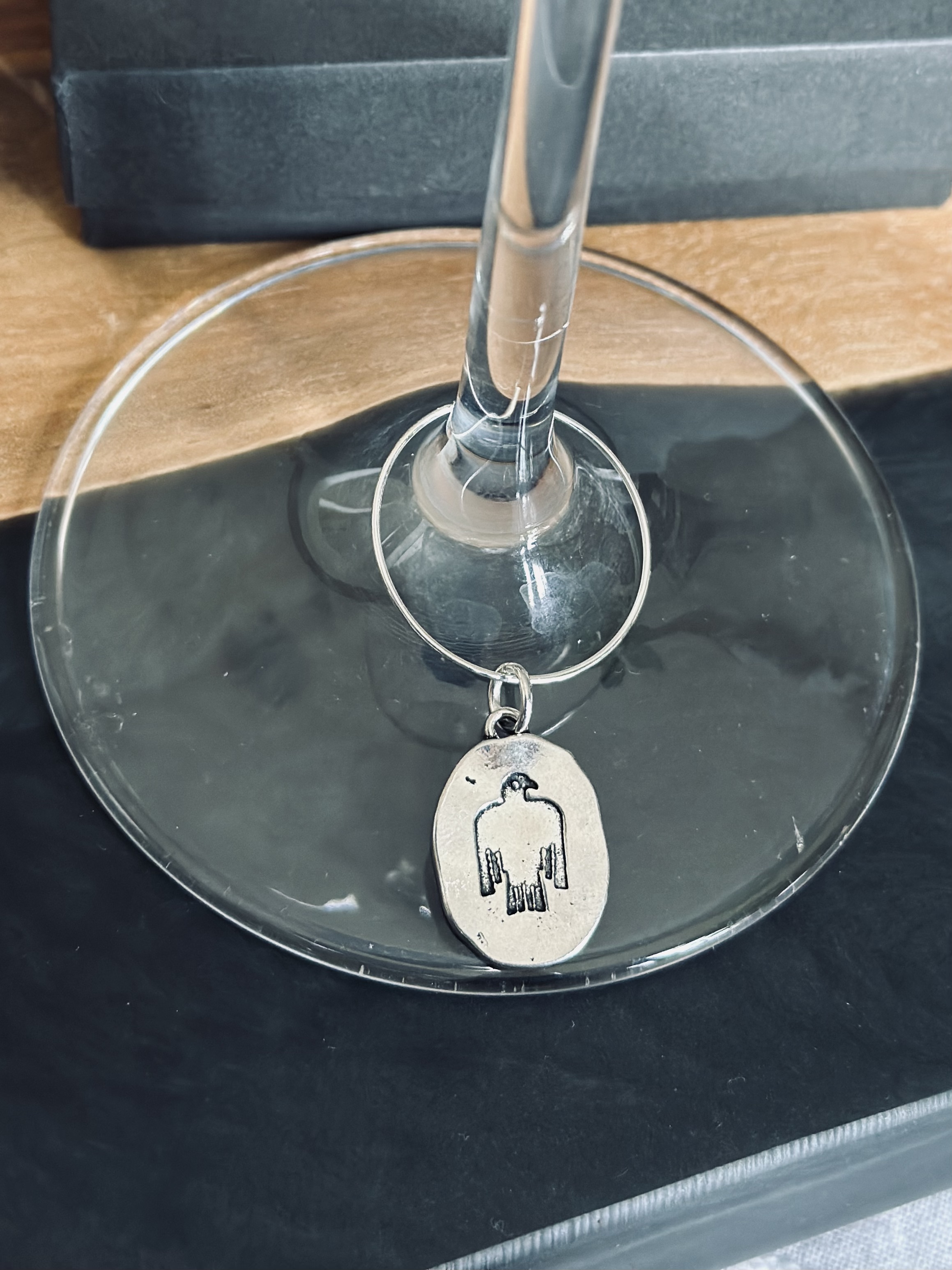 Thunderbird wine charm - Vintage stamped style