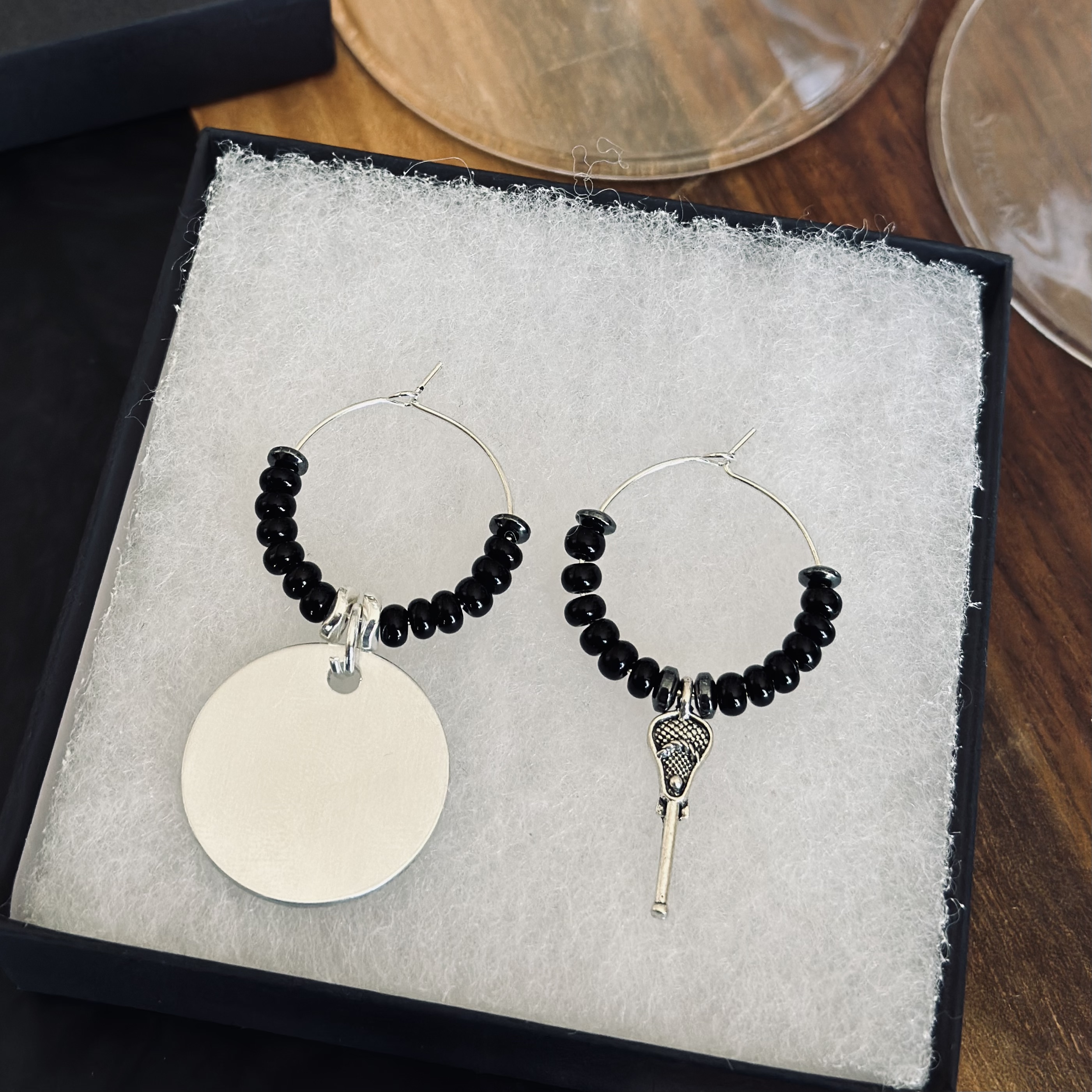 Set of 2 Lacrosse Wine Charms