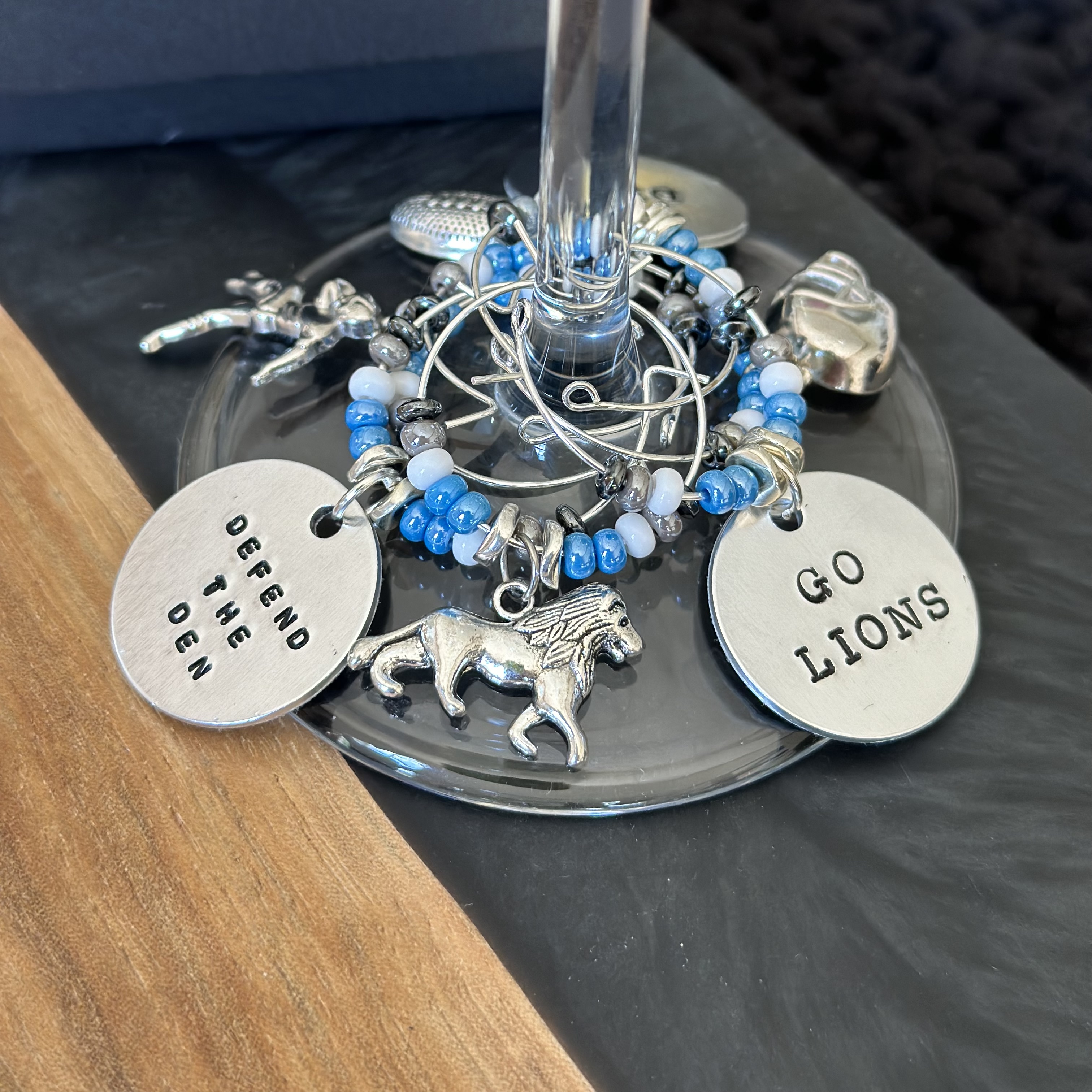 Silver Lion Wine Glass Charm