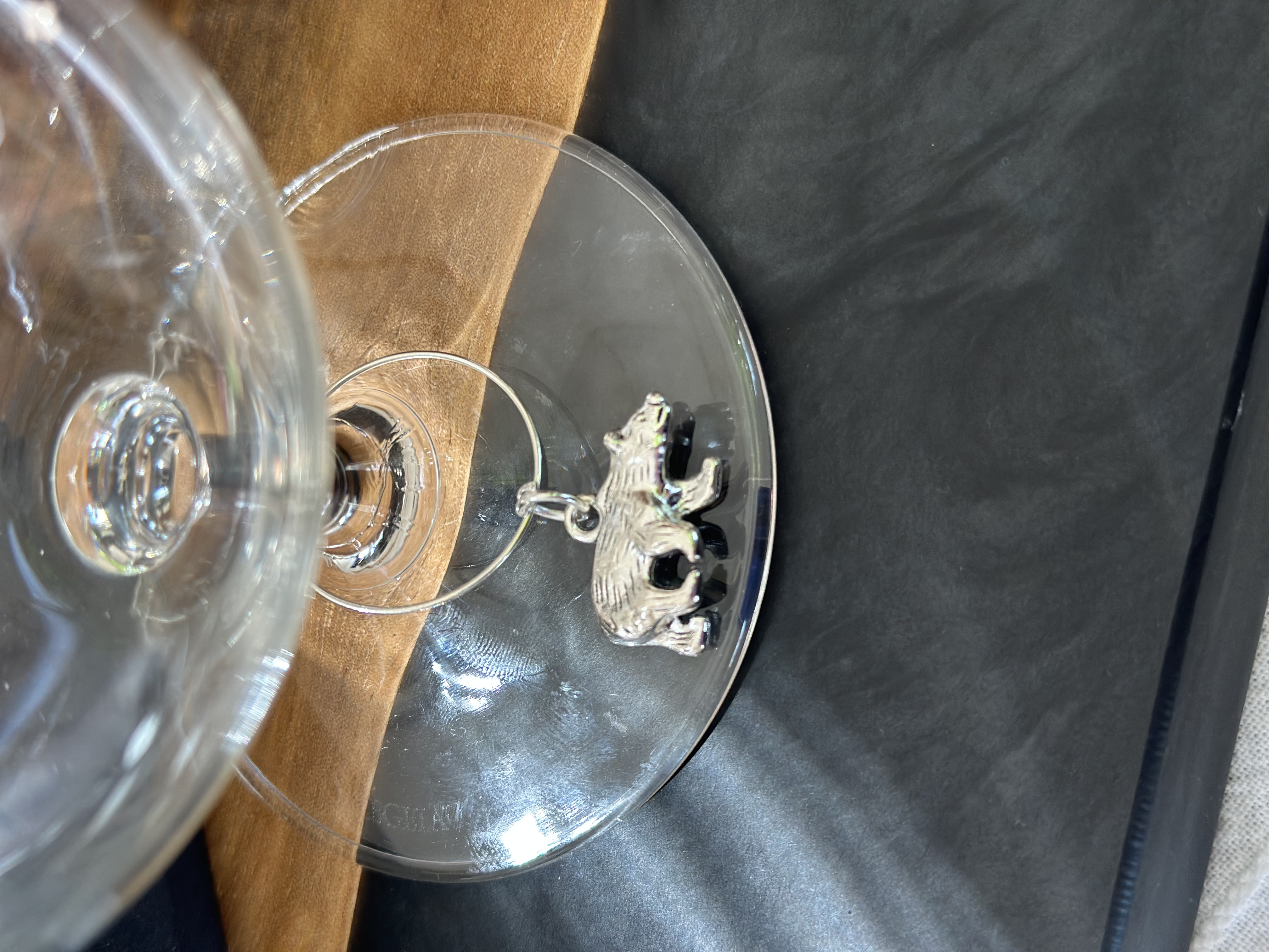 Silver Bear Wine Glass Charm