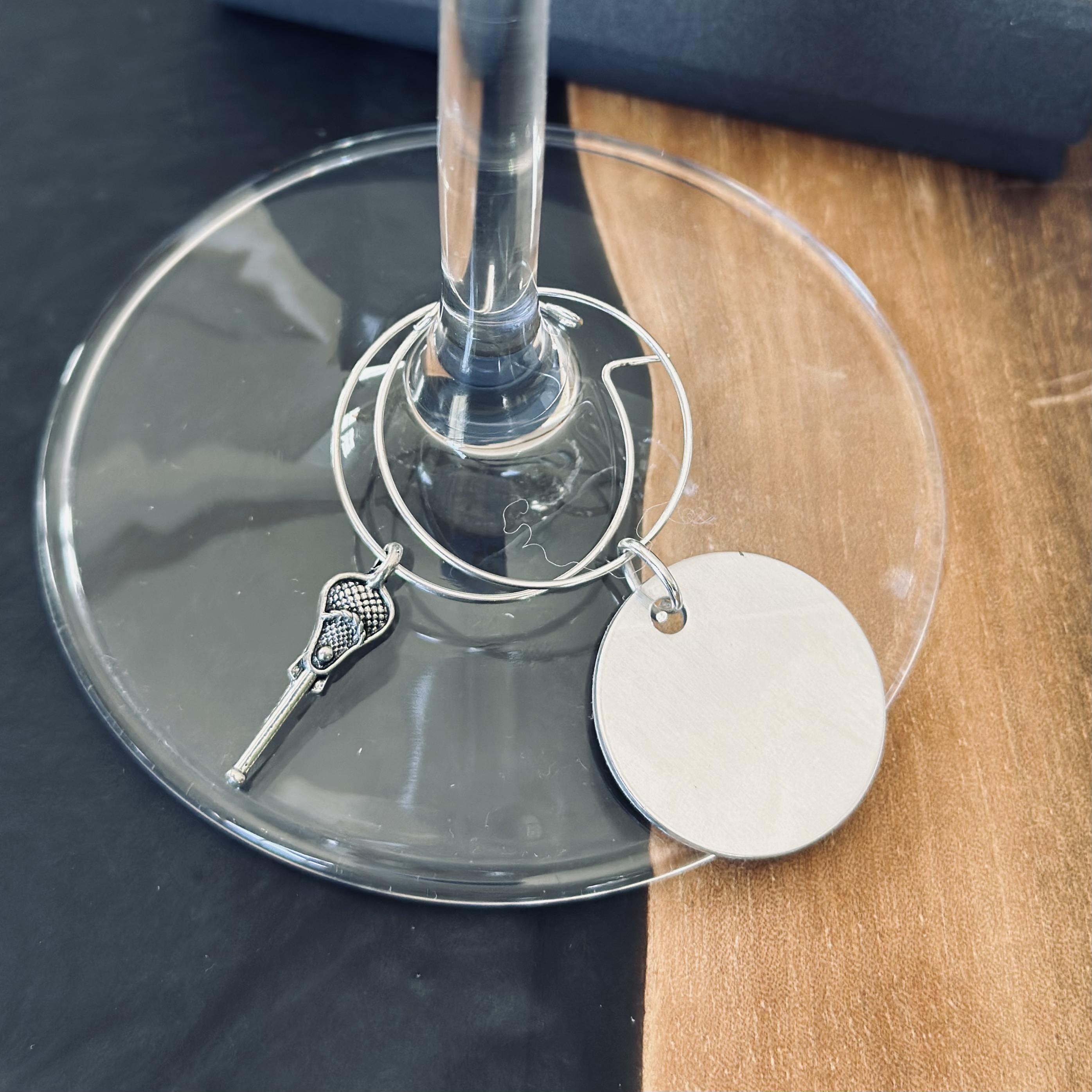 Fully Customizable Lacrosse Wine Charms 