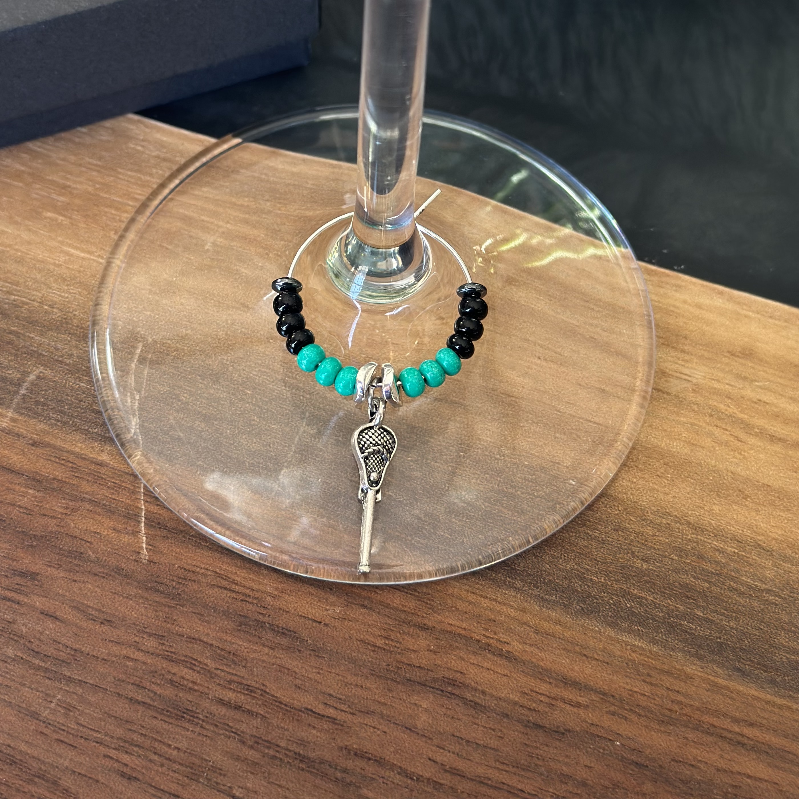 Lacrosse Stick Wine Glass Charm