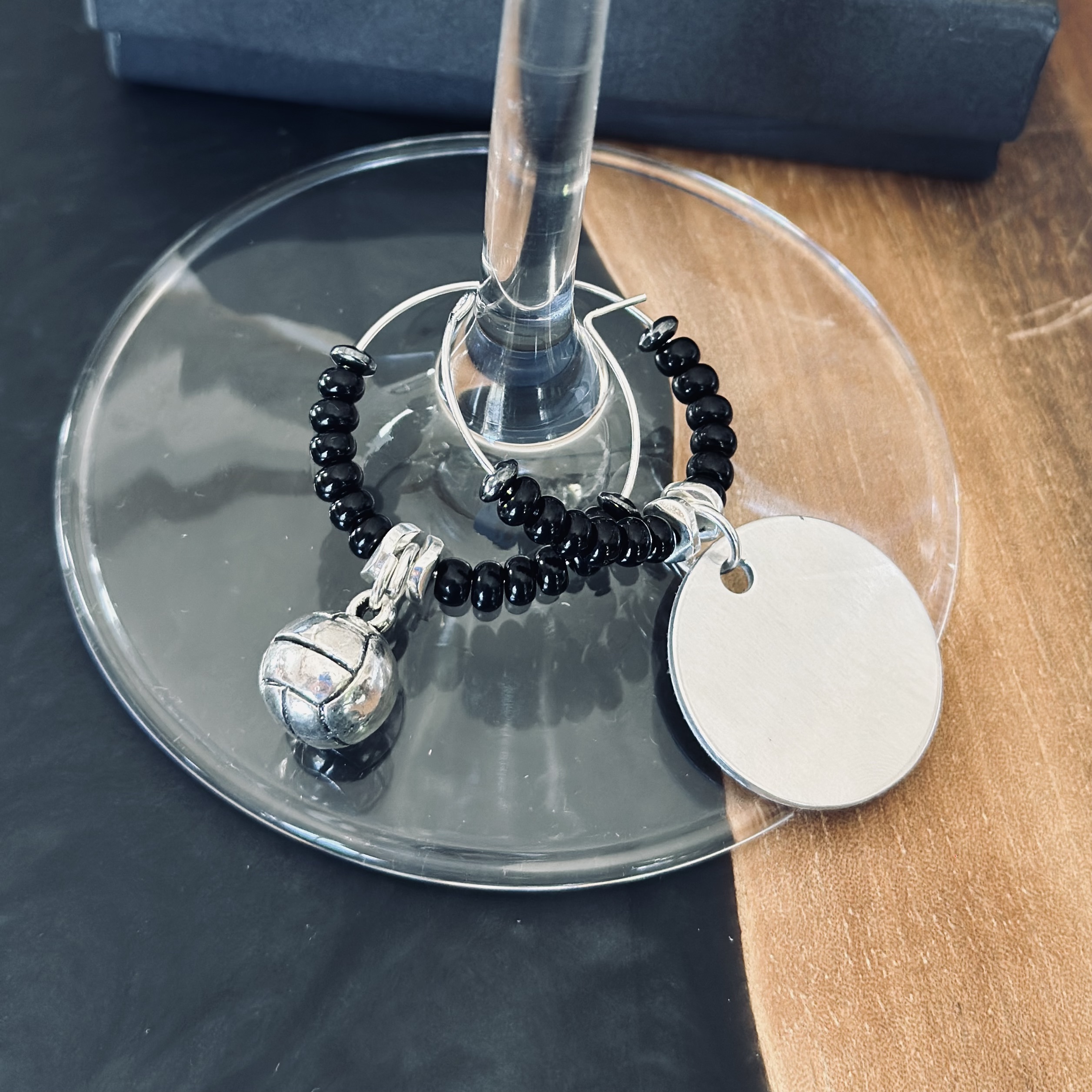 Volleyball Wine Charms - 2 piece set