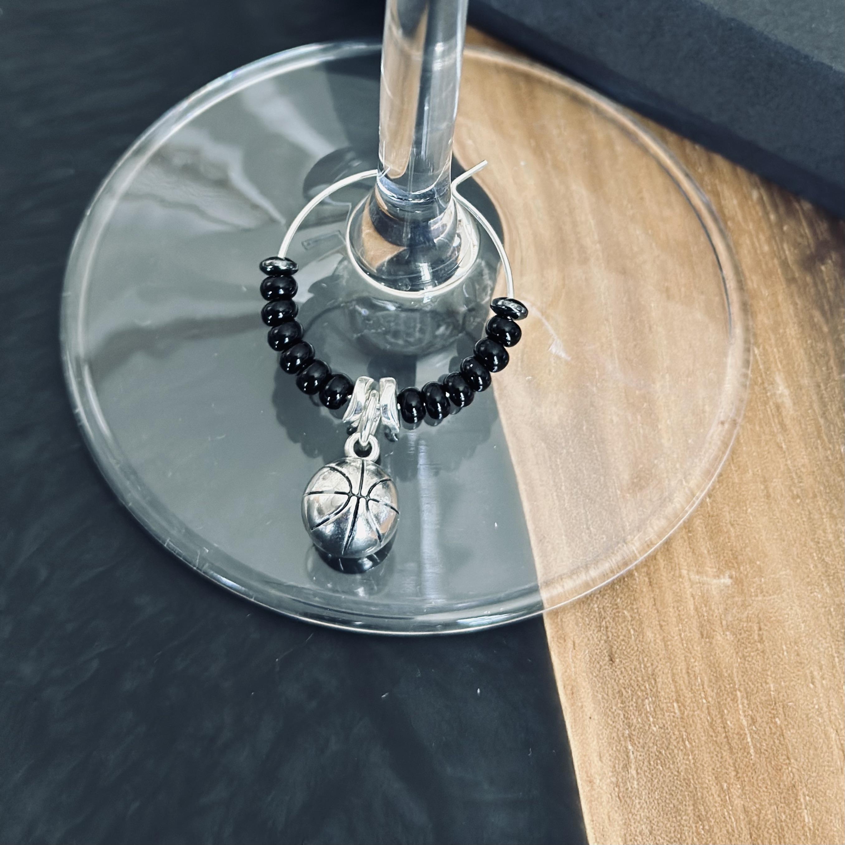 Basketball Wine Glass Charm