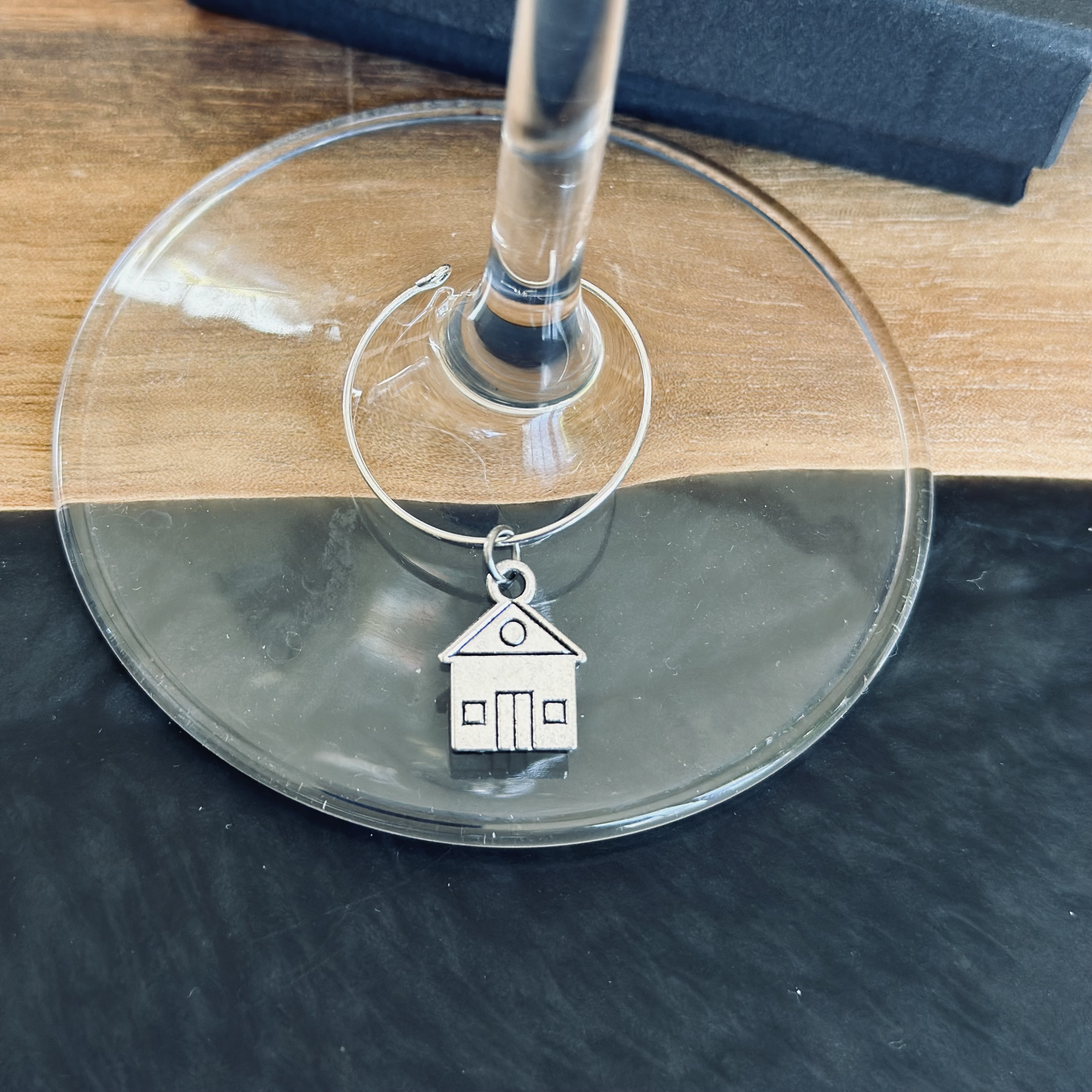 Real Estate Homeowner Wine Glass Charm