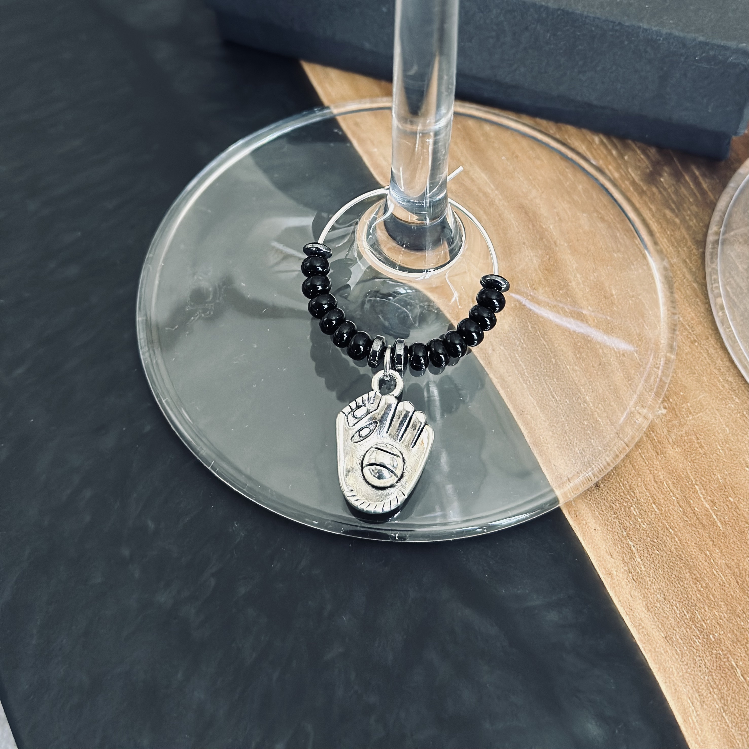 Baseball Glove Wine Charm