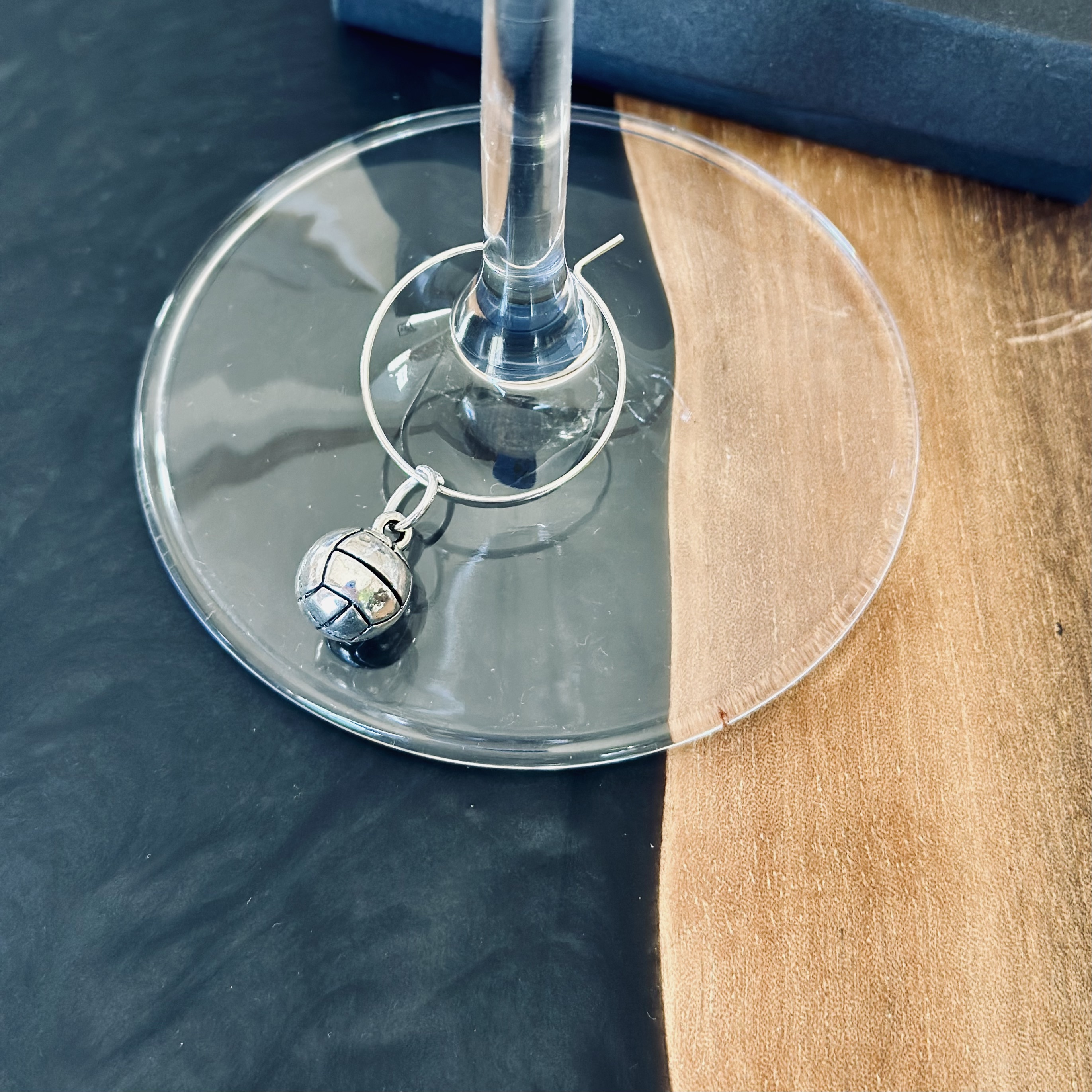 Volleyball Wine Glass Charm
