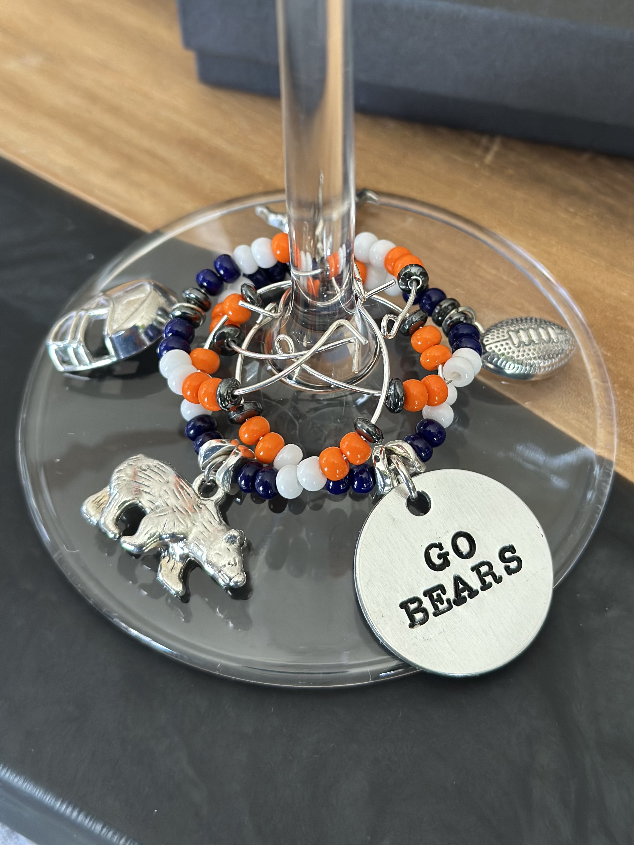 Silver Bear Wine Glass Charm