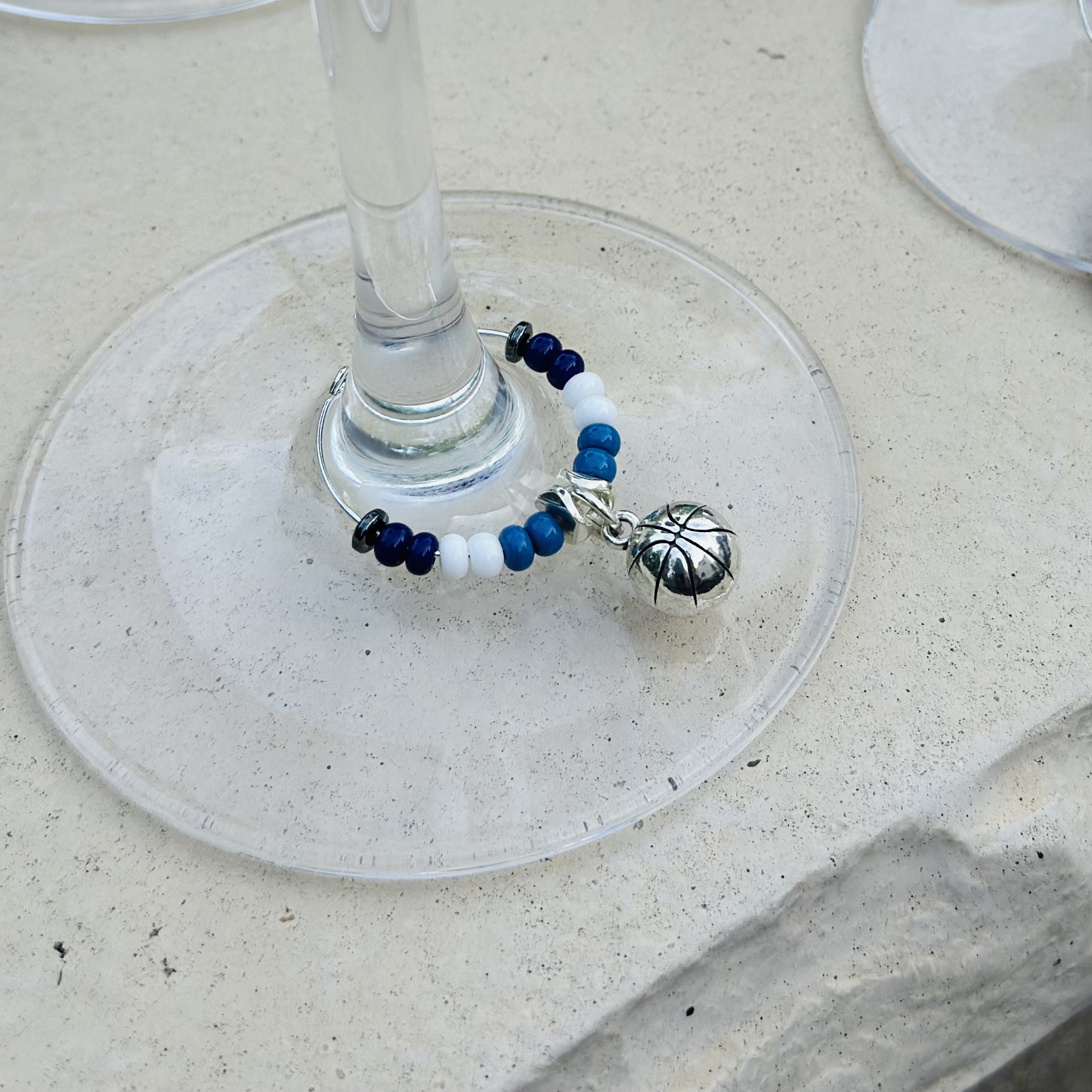 Basketball Wine Glass Charm