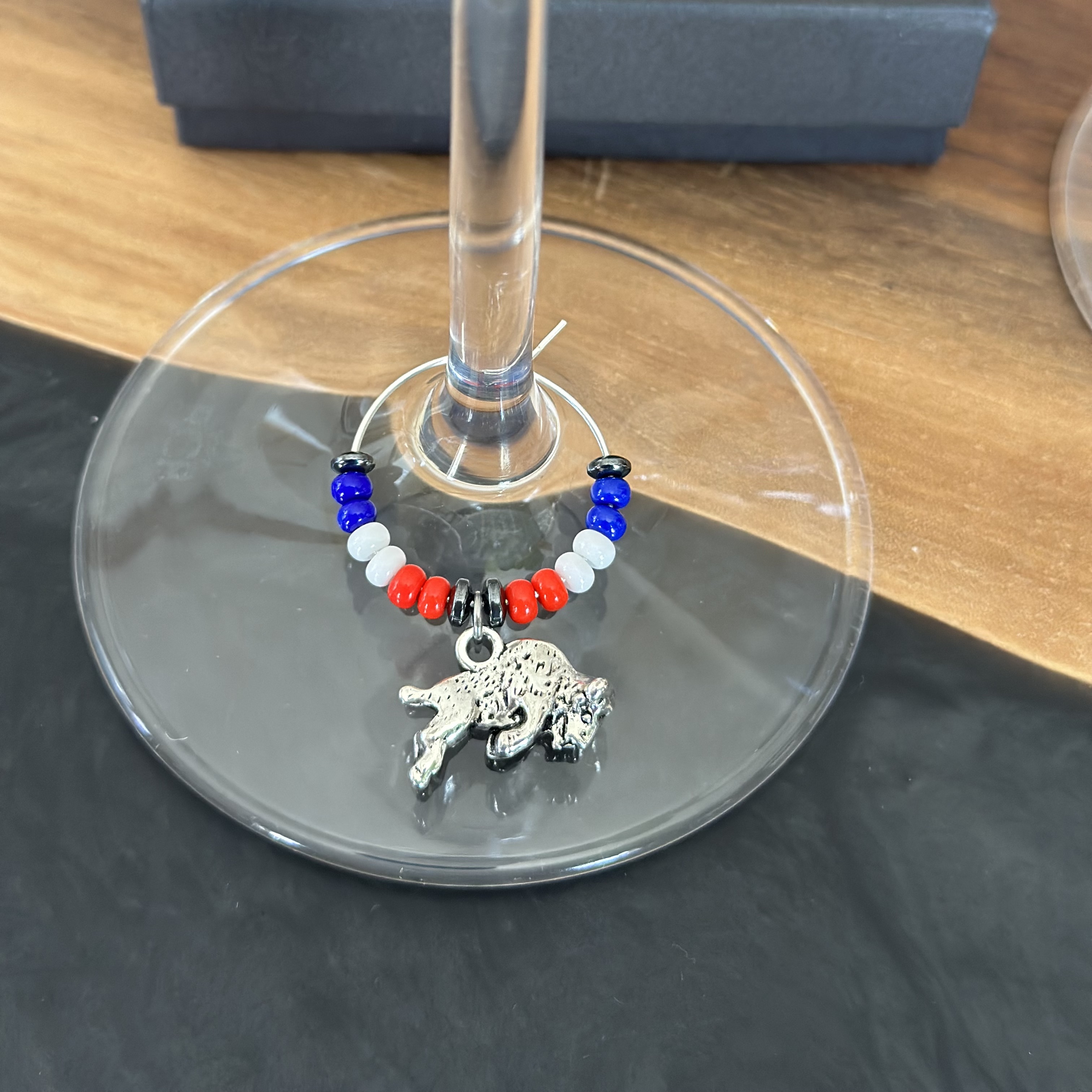 Buffalo Wine Glass Charm 