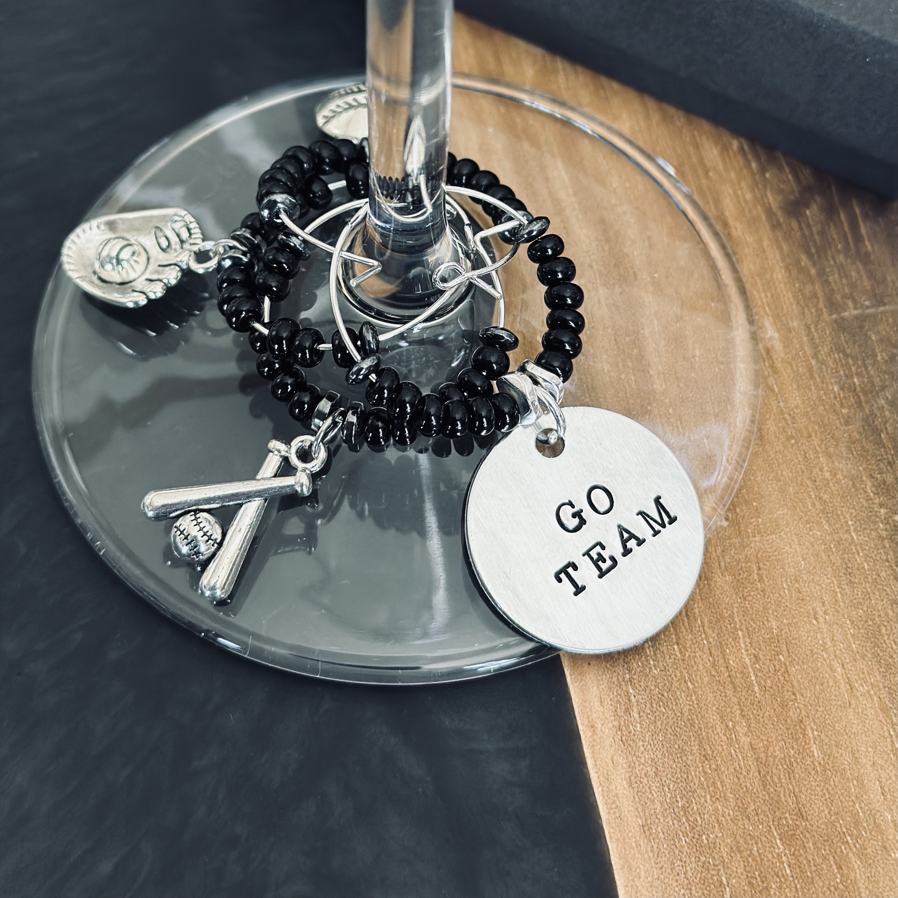 Fully Customizable Baseball Wine Charms 